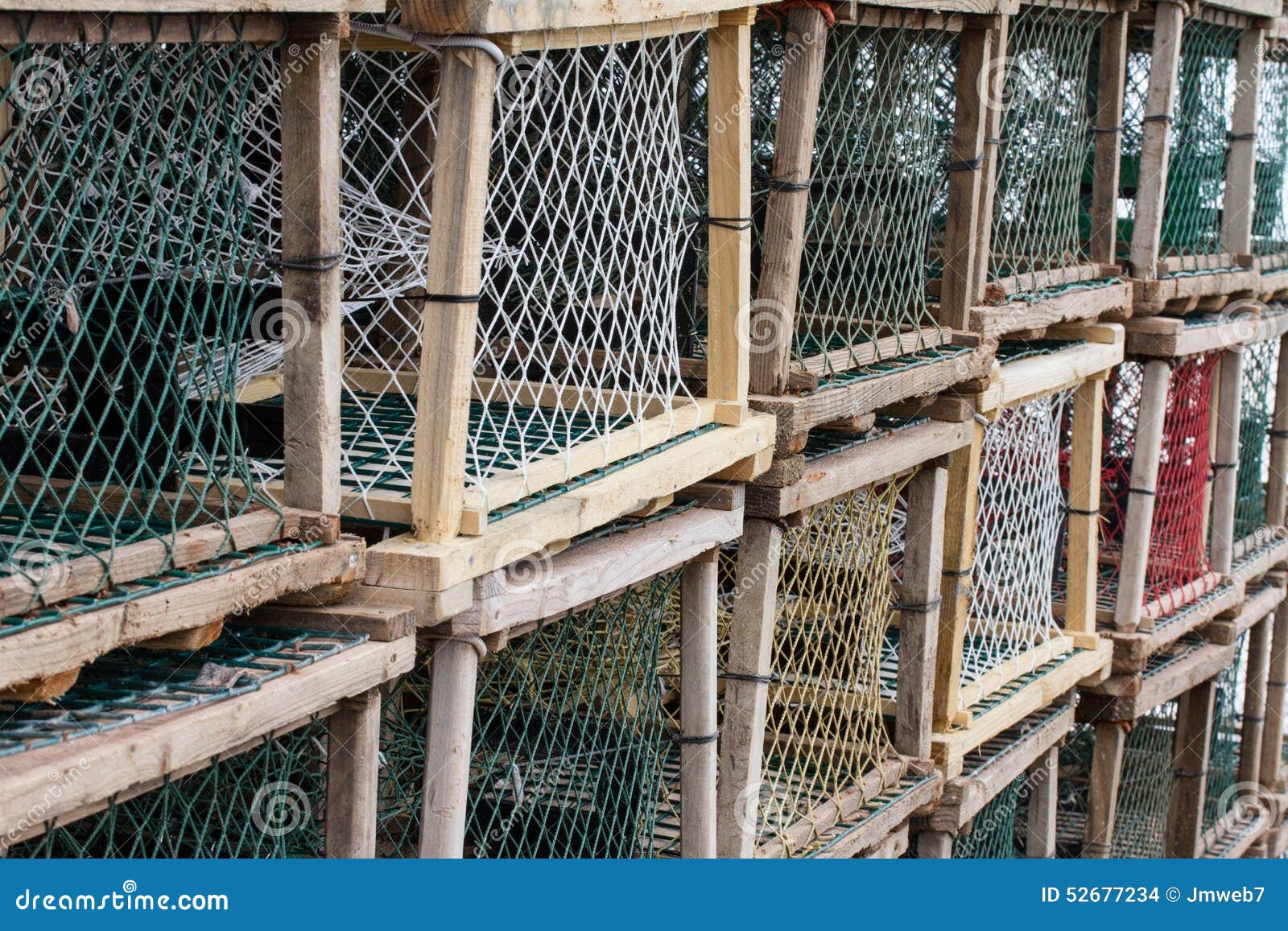 Lobster or Crab Traps on Trailer. Stock Photo Image of clawed, wharf