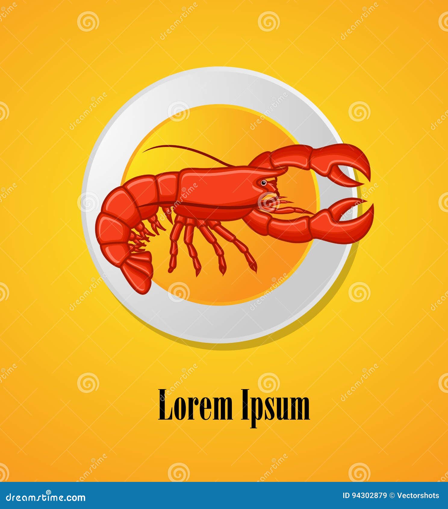 Lobster Dish stock illustration. Illustration of insect 94302879