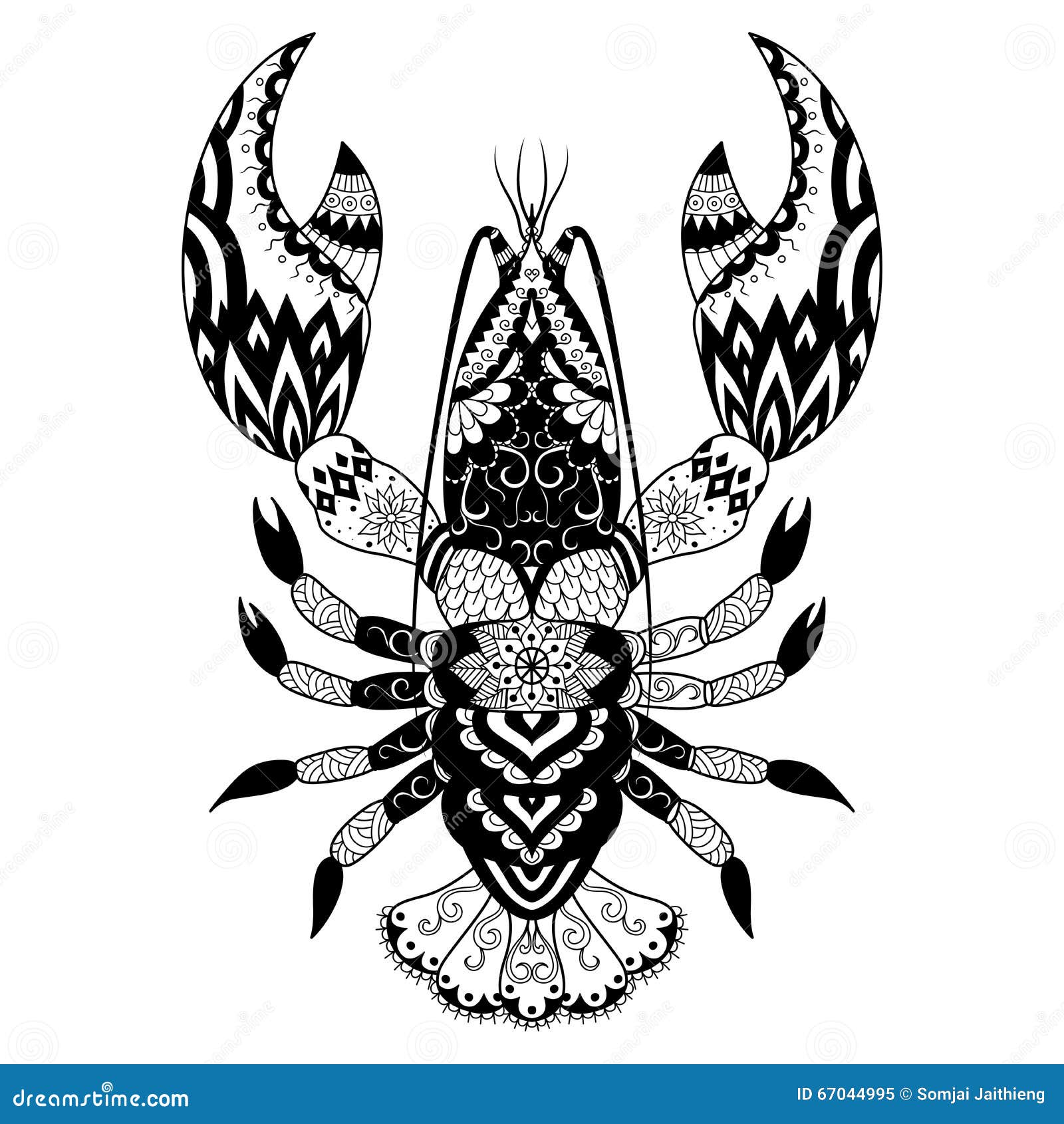 Lobster Line Art Design for Coloring Book, Logo, T Shirt Design, Tattoo and  so on Stock Vector - Illustration of icon, doodles: 67044995