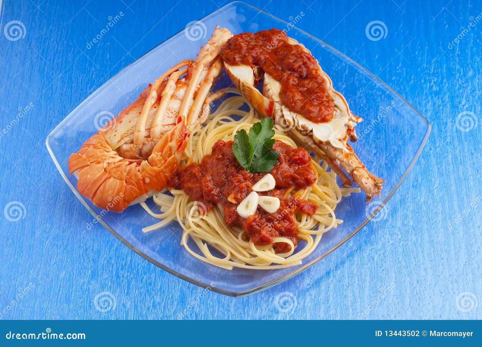 Lobster Pasta with Tomato Sauce Stock Photo Image of slice, cute