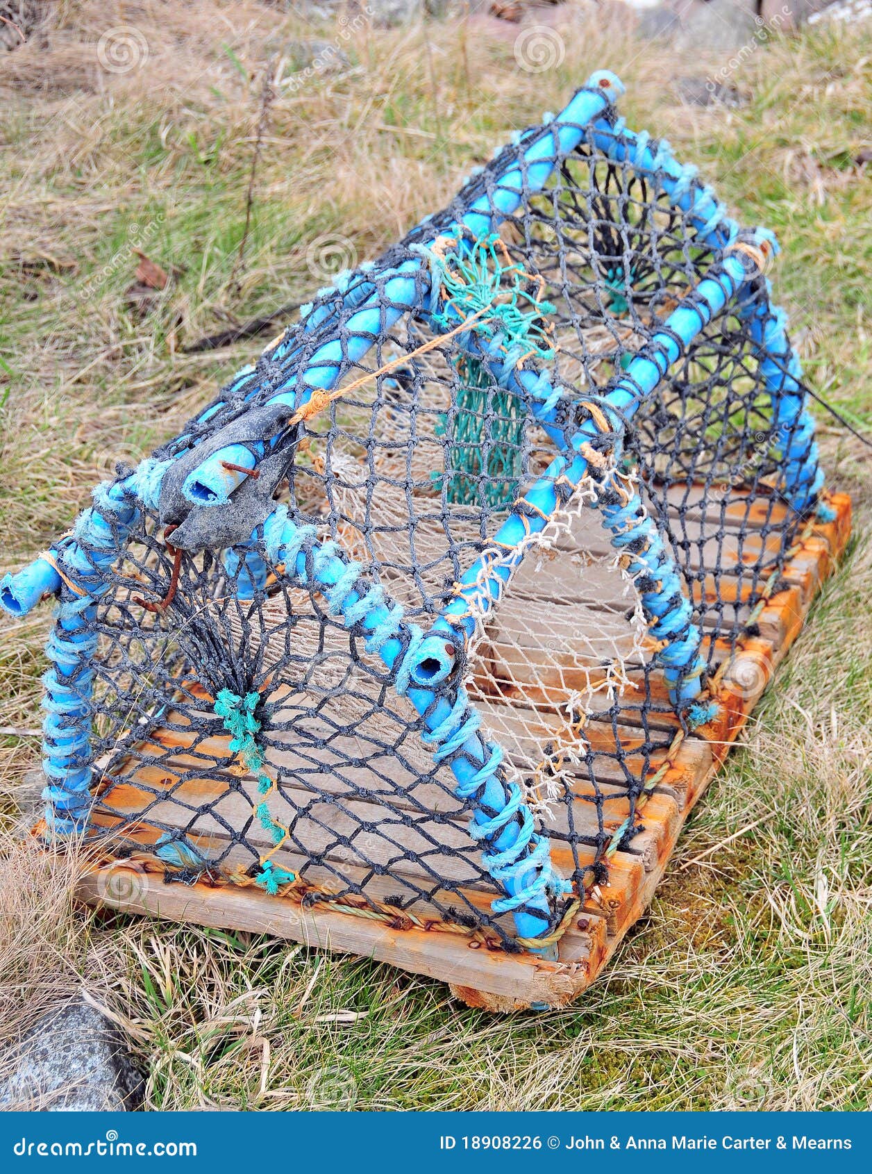 Lobster Pot on a Some Green Grass Background. Stock Photo Image of creels, boat 18908226