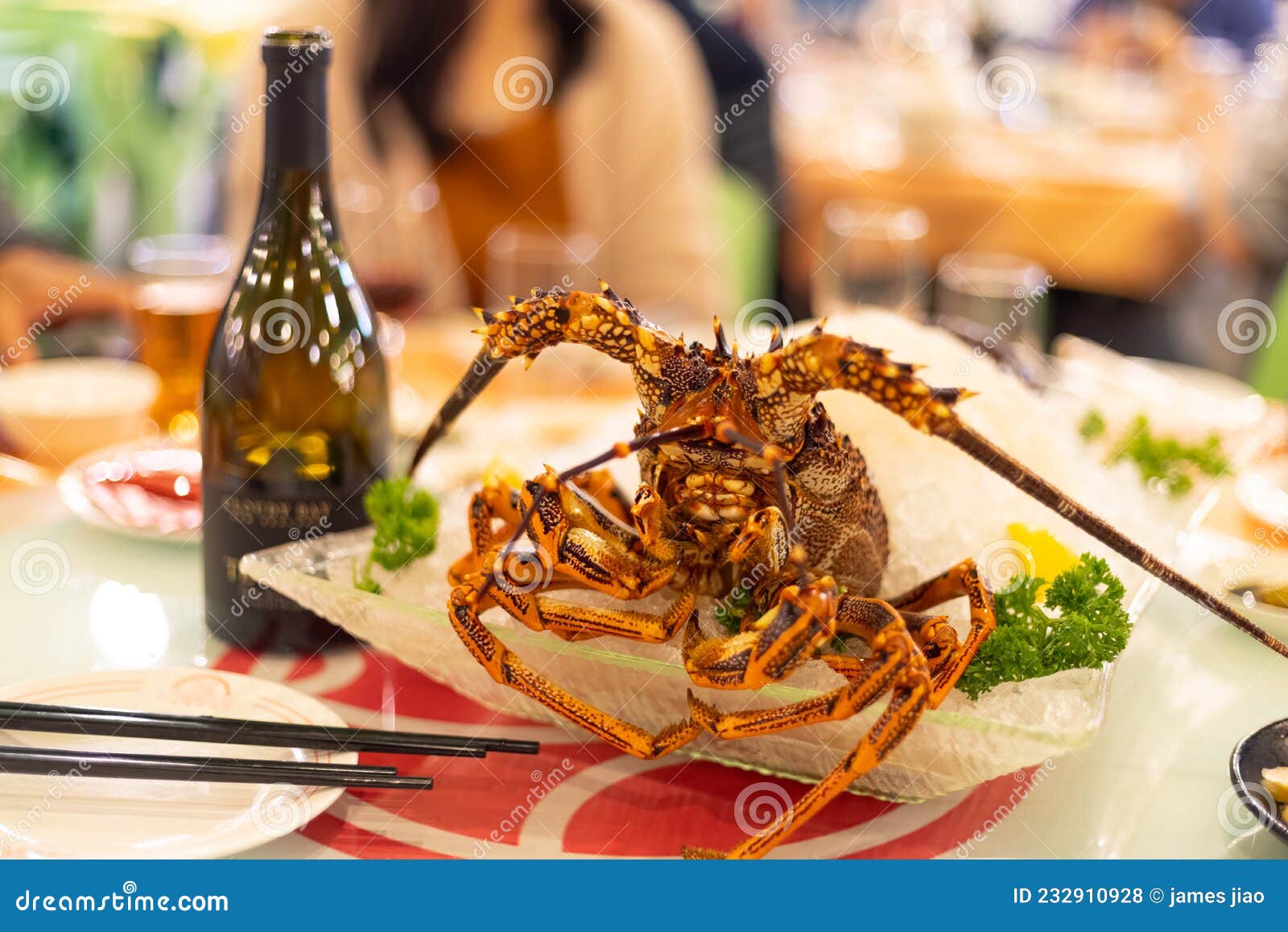 Lobster Sashimi in Chinese Seafood Restaurant Stock Photo Image of