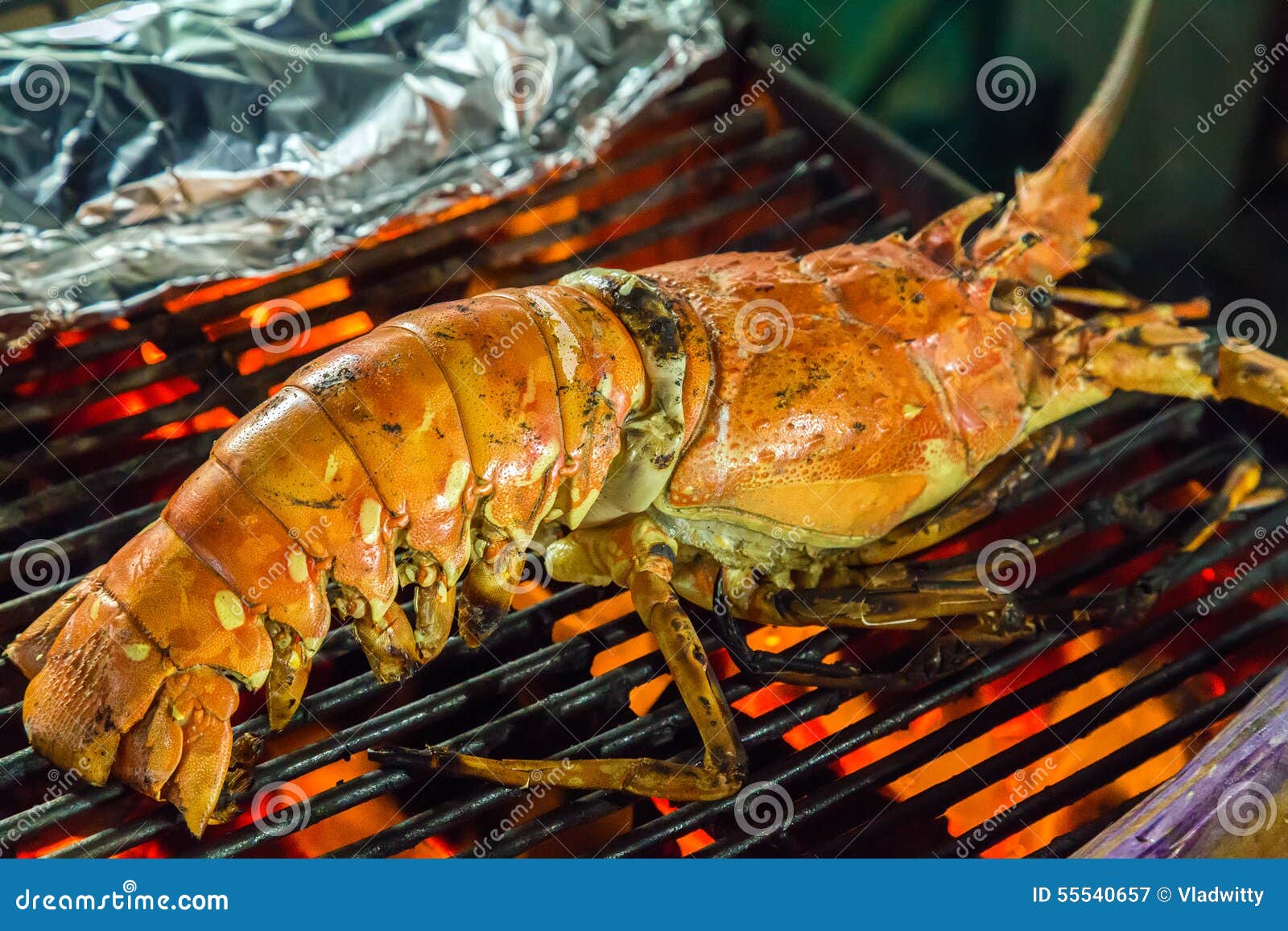 Lobster seafood BBQ stock image. Image of market, lobster 55540657