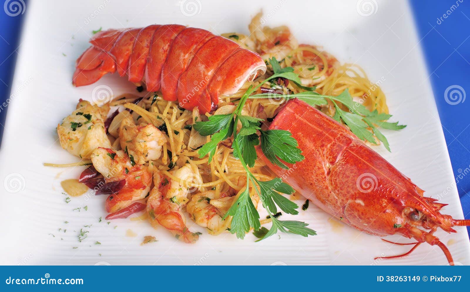 Lobster spaghetti stock image. Image of healthy, mediterranean 38263149