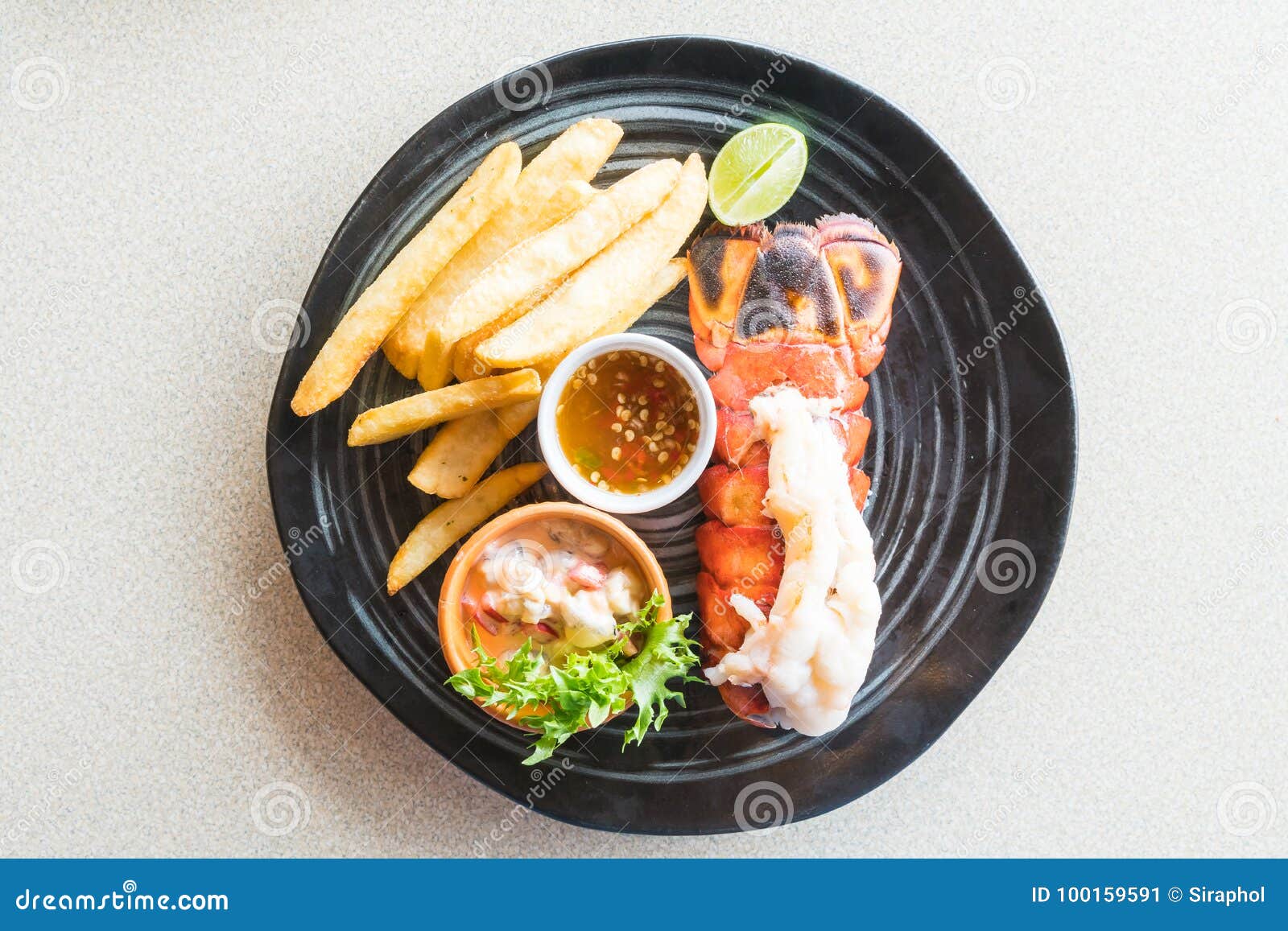 Lobster steak stock image. Image of plate, gourmet, surf 100159591