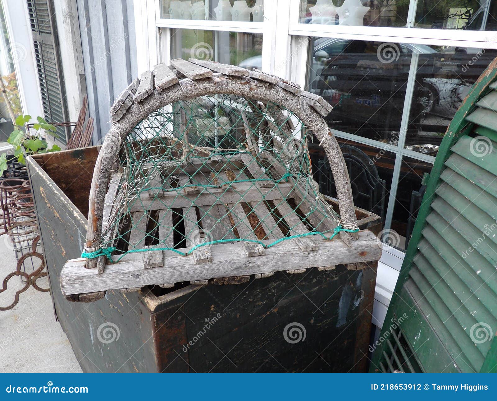 A Lobster trap stock photo. Image of boat, wood, downtown 218653912