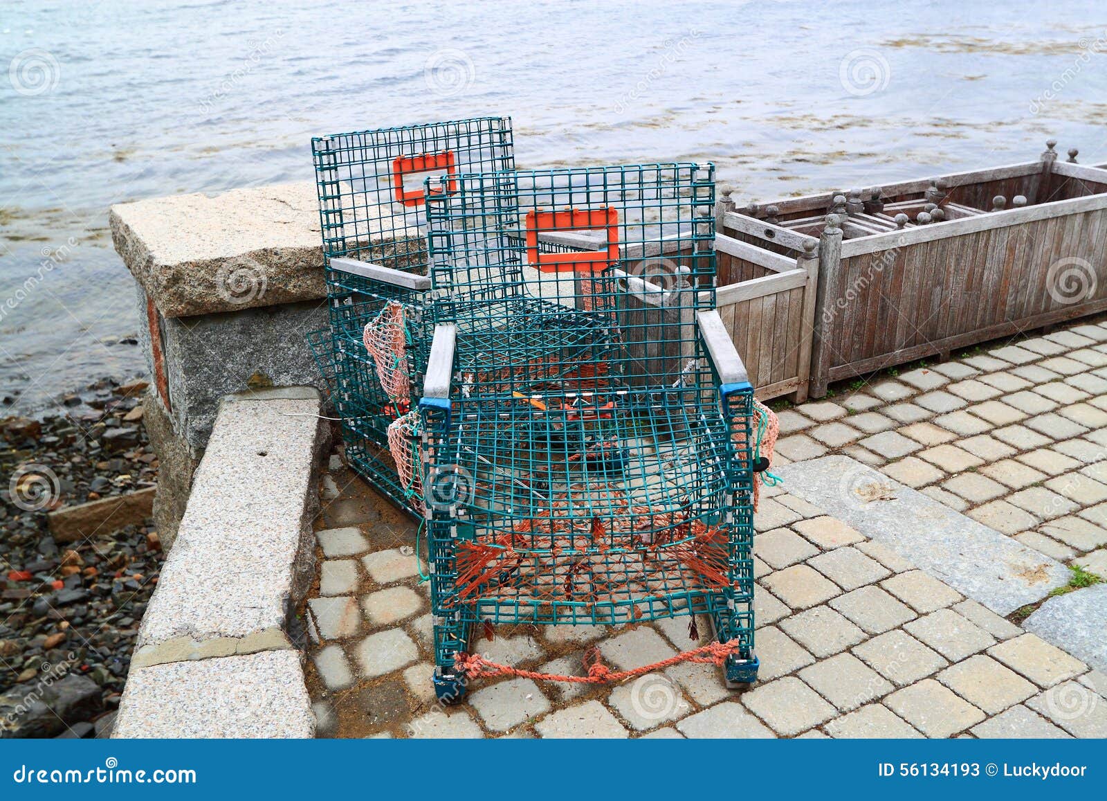 Lobster Traps Maine Coast stock image. Image of port 56134193