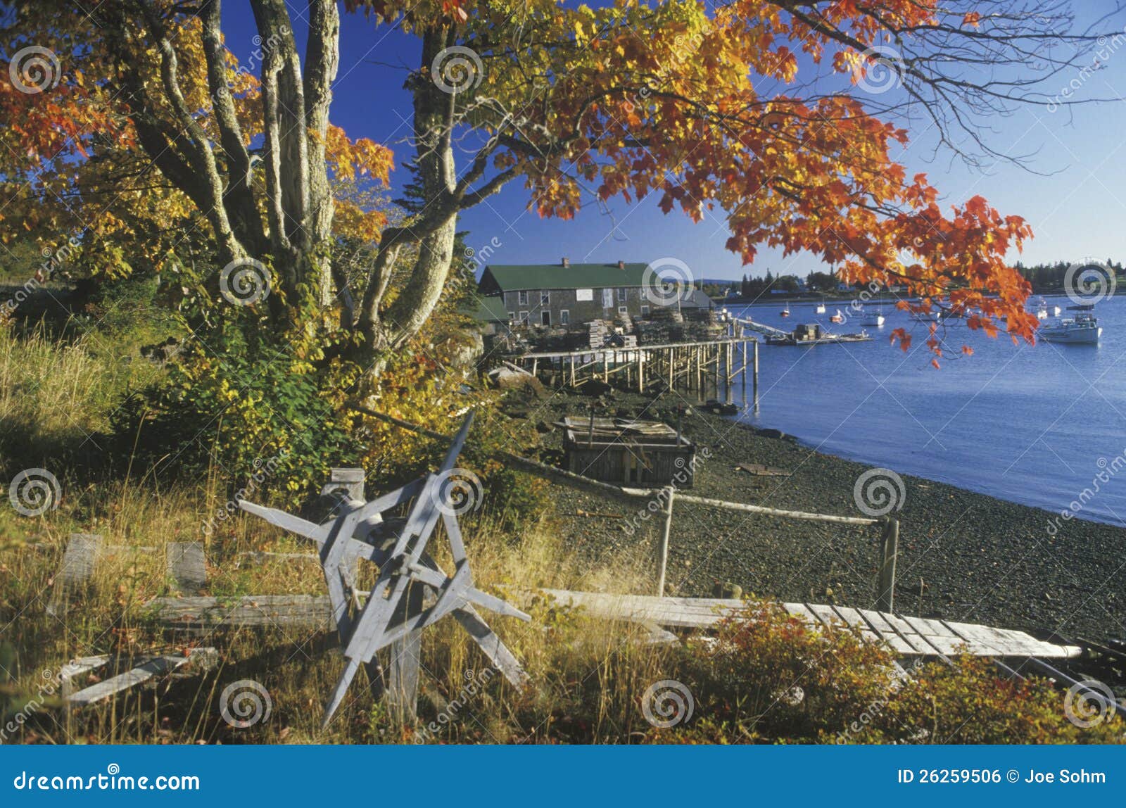 Lobster Village in Autumn editorial photo. Image of beauty 26259506