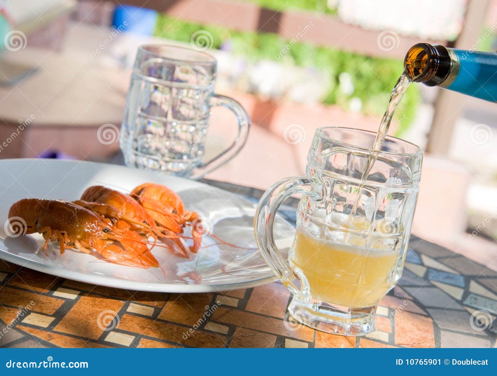 Lobsters with beer stock image. Image of drink, froth 10765901