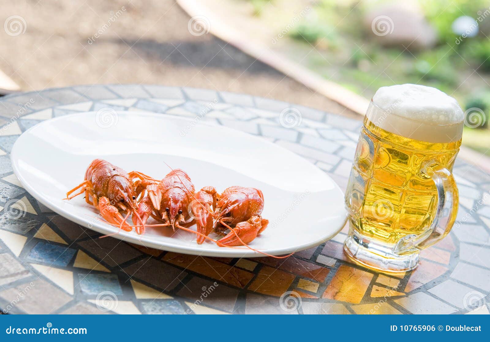 Lobsters with beer stock photo. Image of lager, froth 10765906