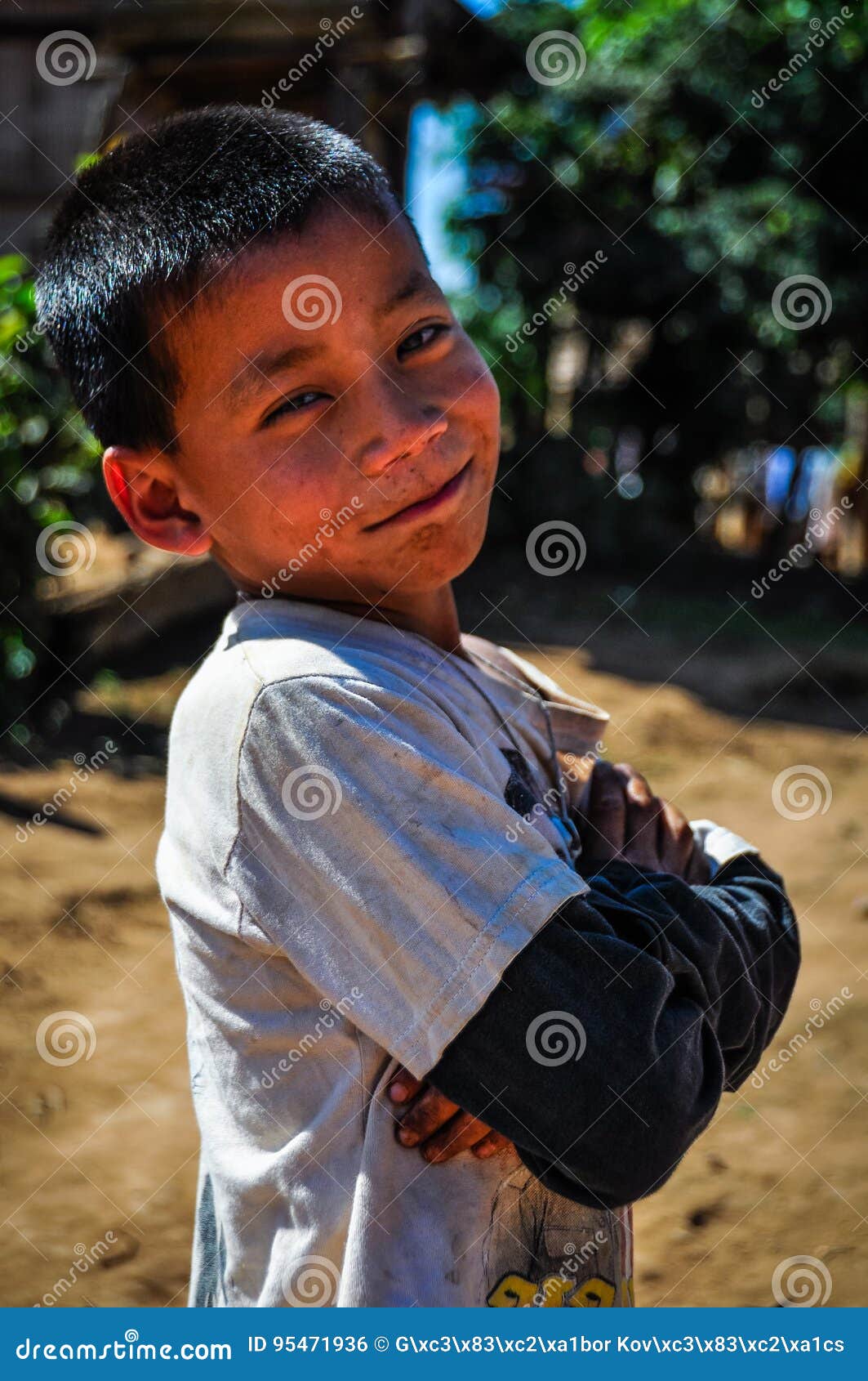 Local Boy in a Small Community Near Muang Sing, Laos Editorial Photo ...