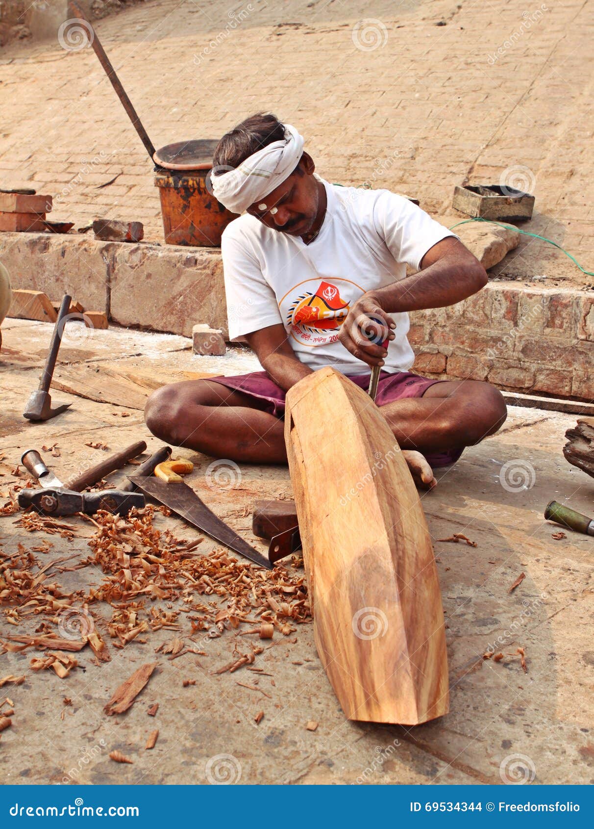 A Local Carpenter Making Wooden Boat India Stock Photo 69534344 Megapixl