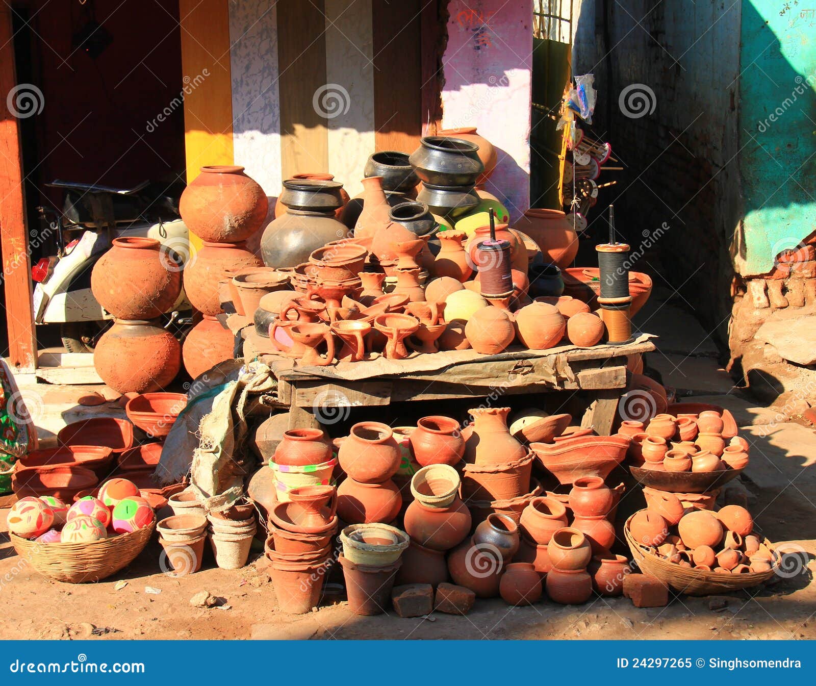 Local Indian Pottery Shop , MP, India Stock Image Image of crafted