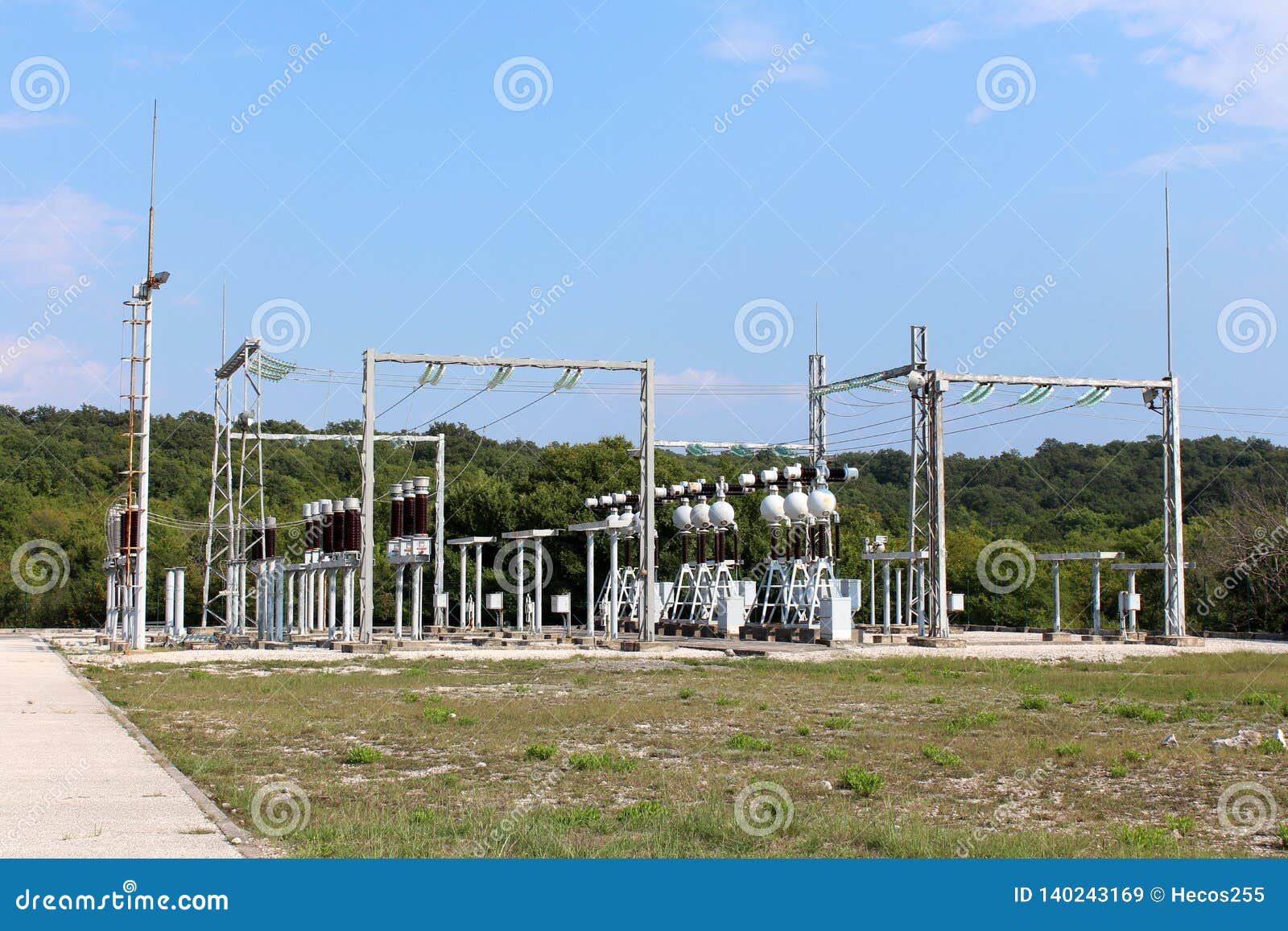 Local Power Plant Array of Support Equipment Made of Various Devices with Ceramic and Glass Insulators Connected Stock Image Image of local, support: 140243169