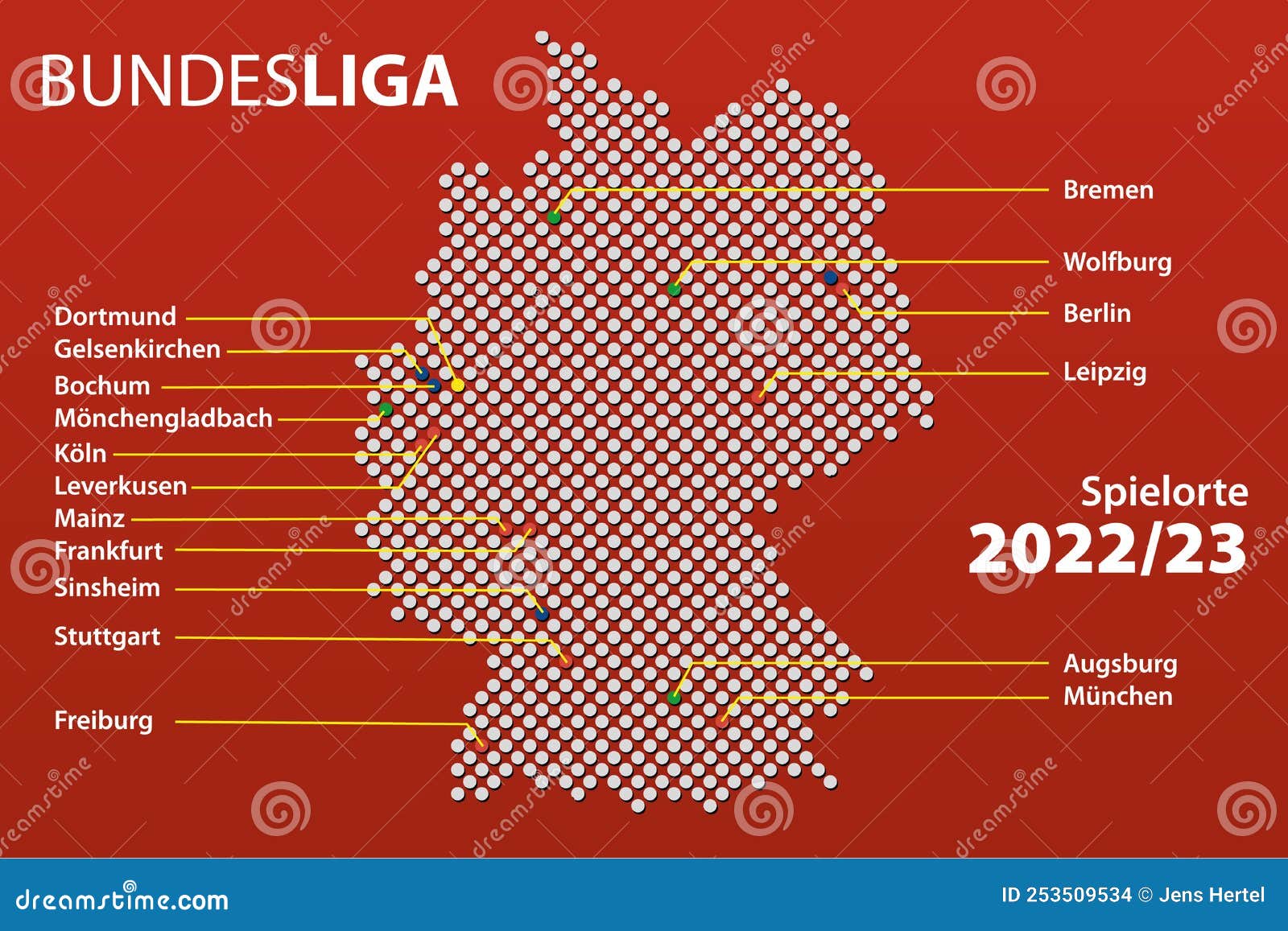 Localização De Bundesliga 2022 23 Imagem de Stock Editorial - Ilustração de  naturalizado, cidades: 253509534