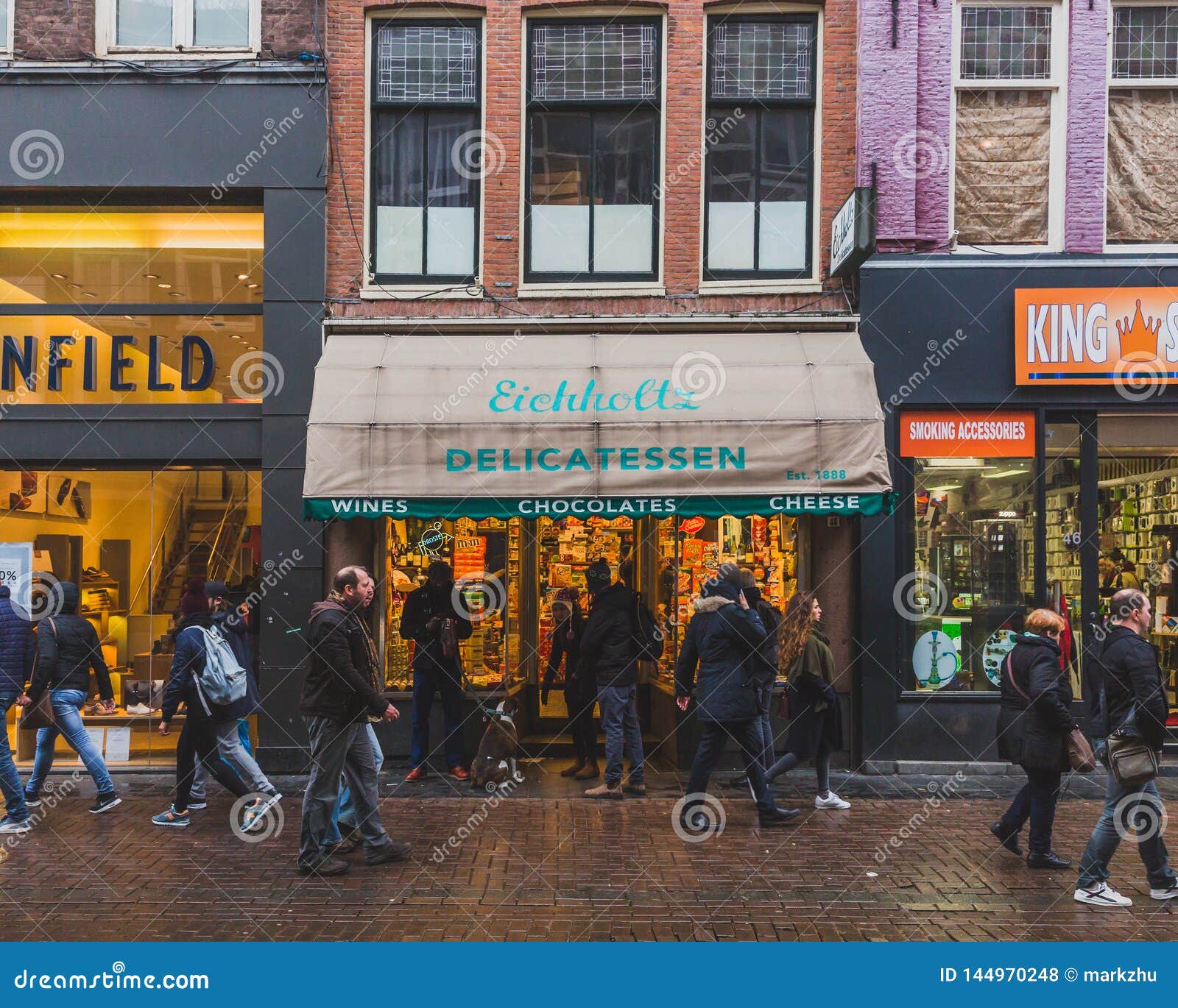 Locals Walking Past Shops in Downtown Amsterdam Editorial Stock Photo ...