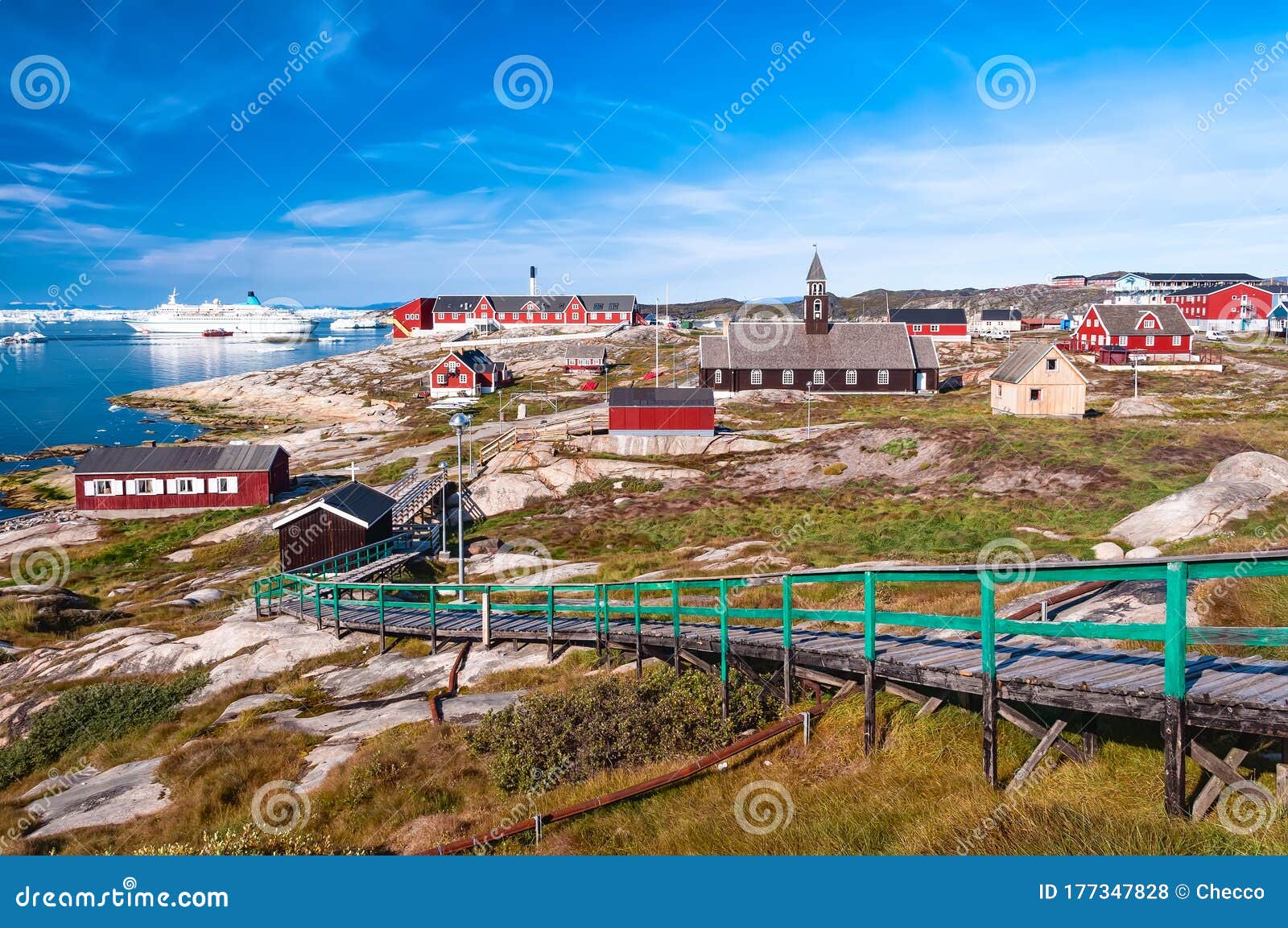 the town of ilulissat, greenland.
