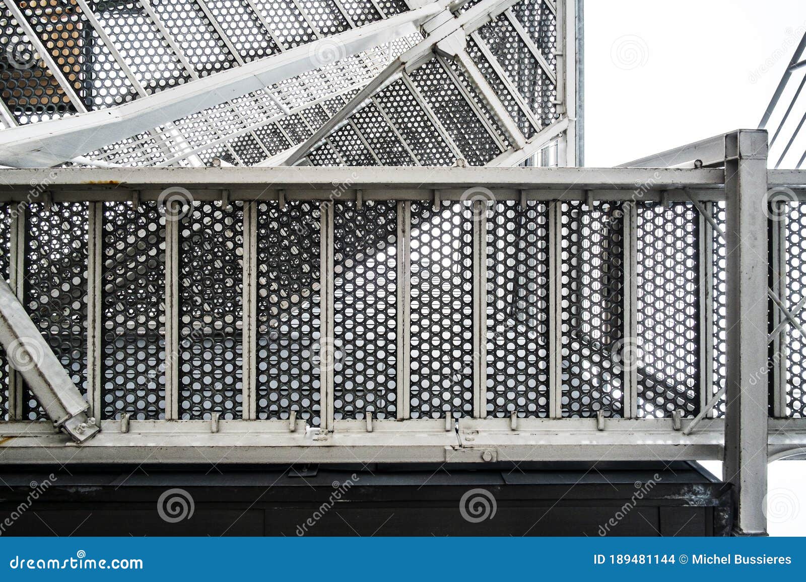 underview of white metal  modern style in  old montreal