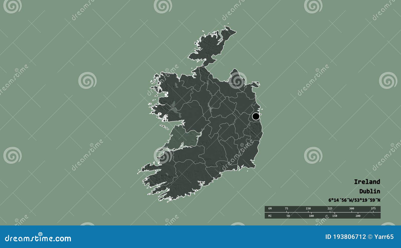 Location of Clare, County of Ireland,. Administrative Stock ...