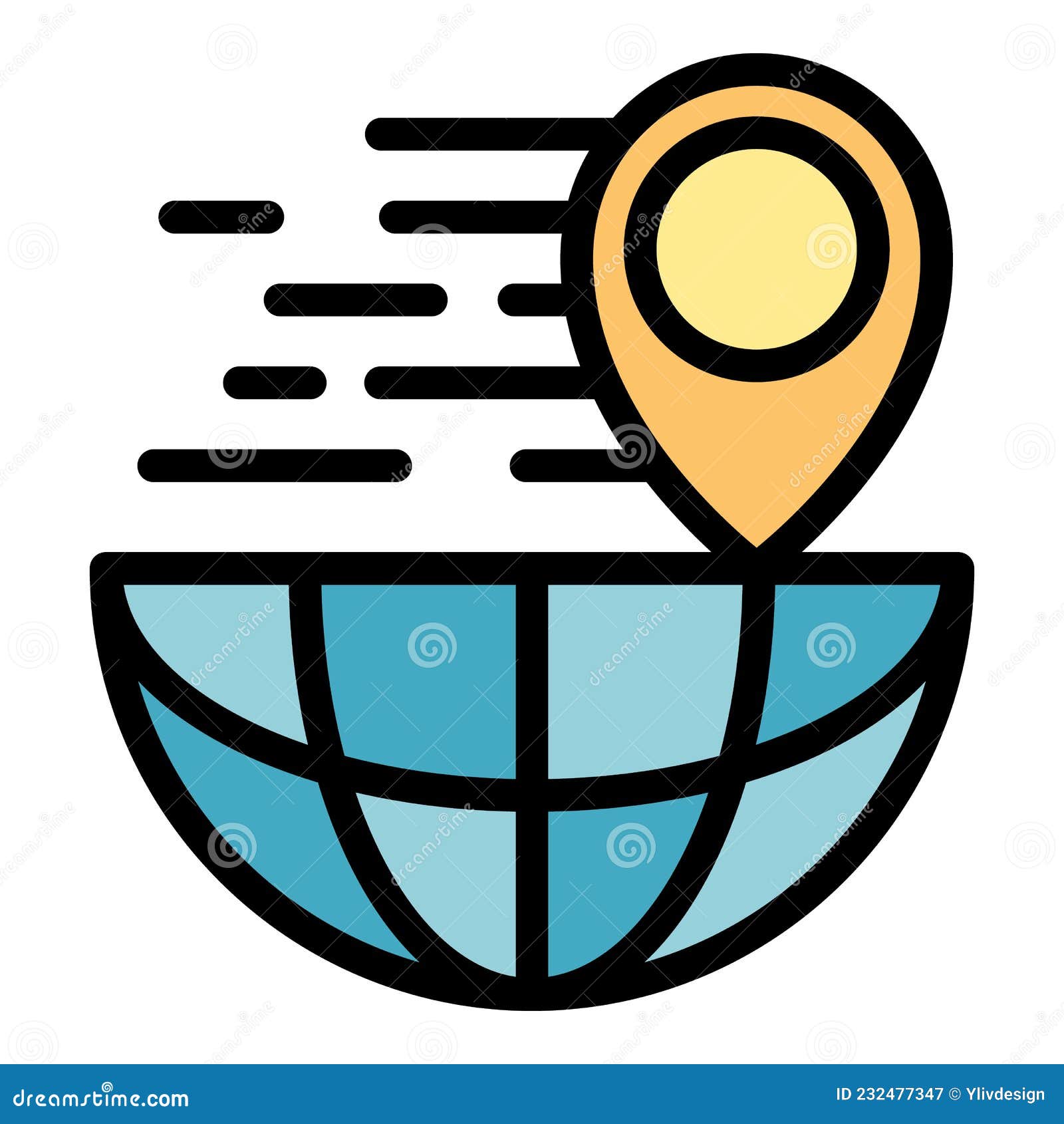 location global parcel icon color outline 