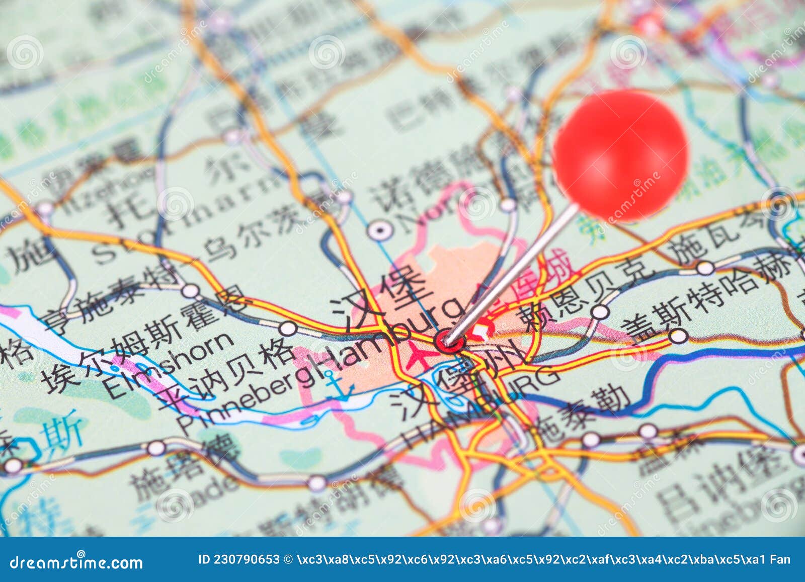 The Location of Hamburg on the Map Stock Image Image of vacation