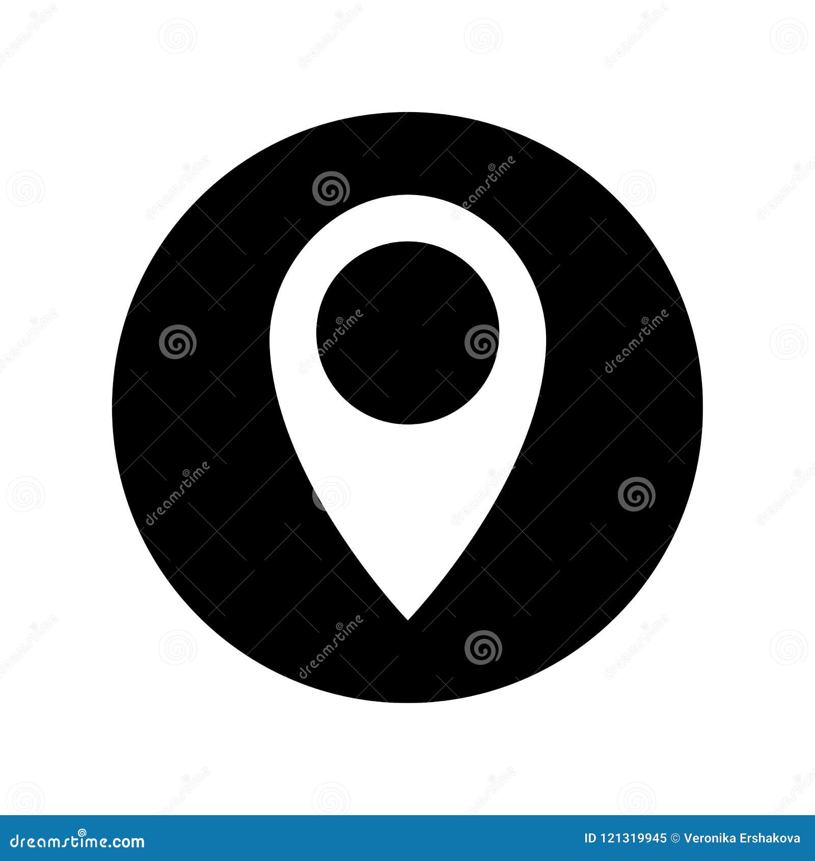 Location Icon Vector. Pin Sign Isolated on White Stock Vector -  Illustration of button, internet: 121319945