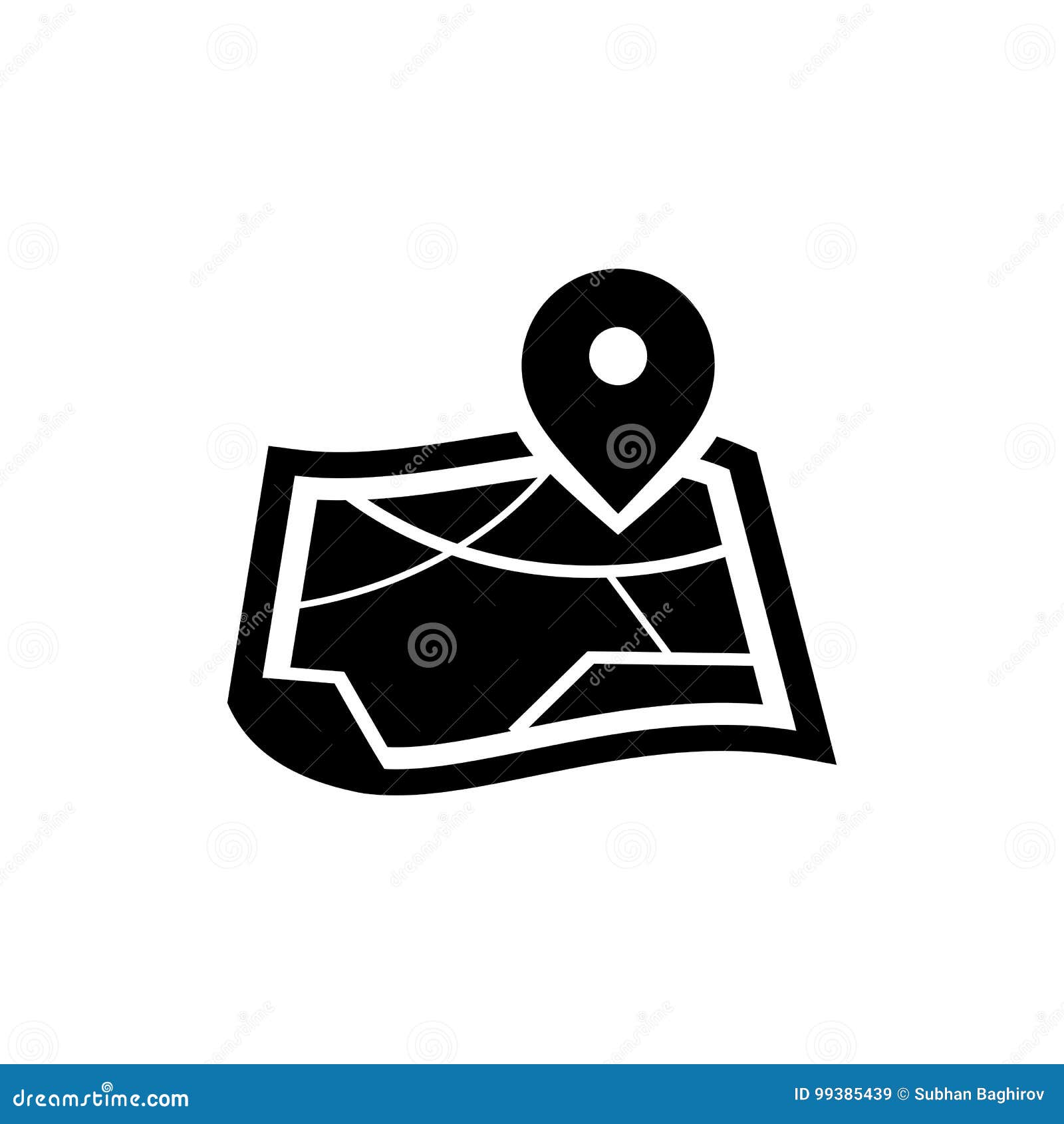 Location Icon on Map Simple Flat Symbol Stock Vector - Illustration of ...