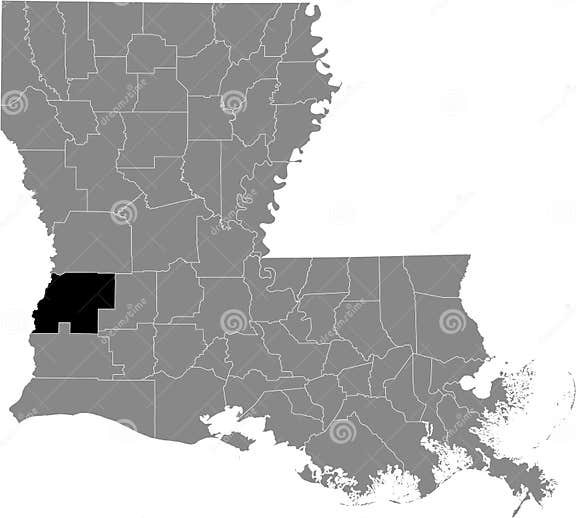 Location Map of the Beauregard Parish of Louisiana, USA Stock Vector ...