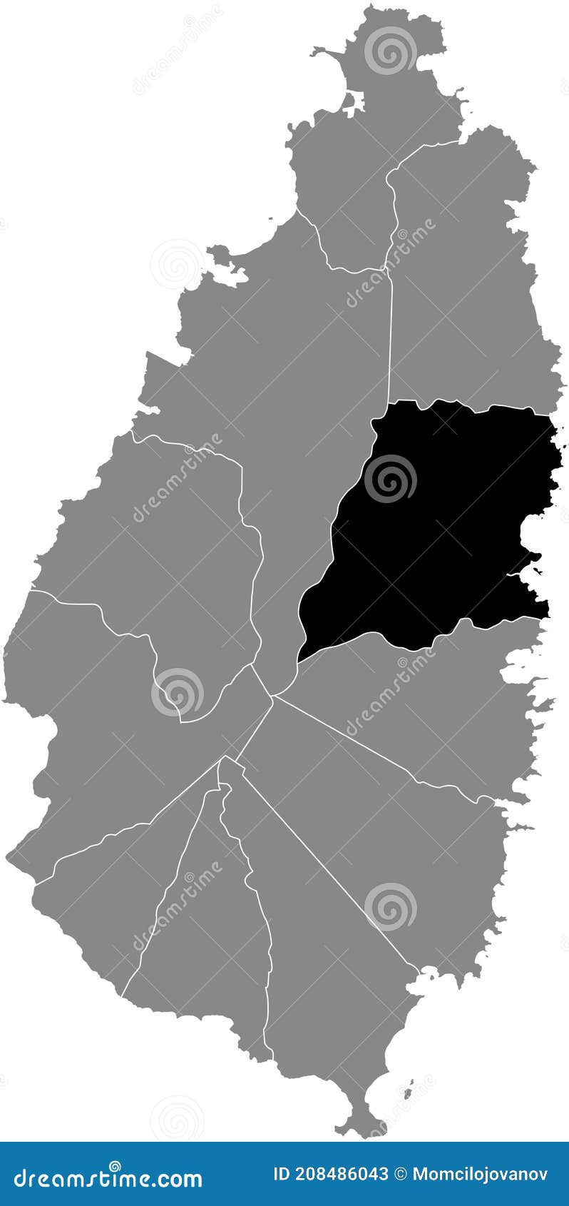 Location Map of Dennery Quarter Stock Vector Illustration of flag