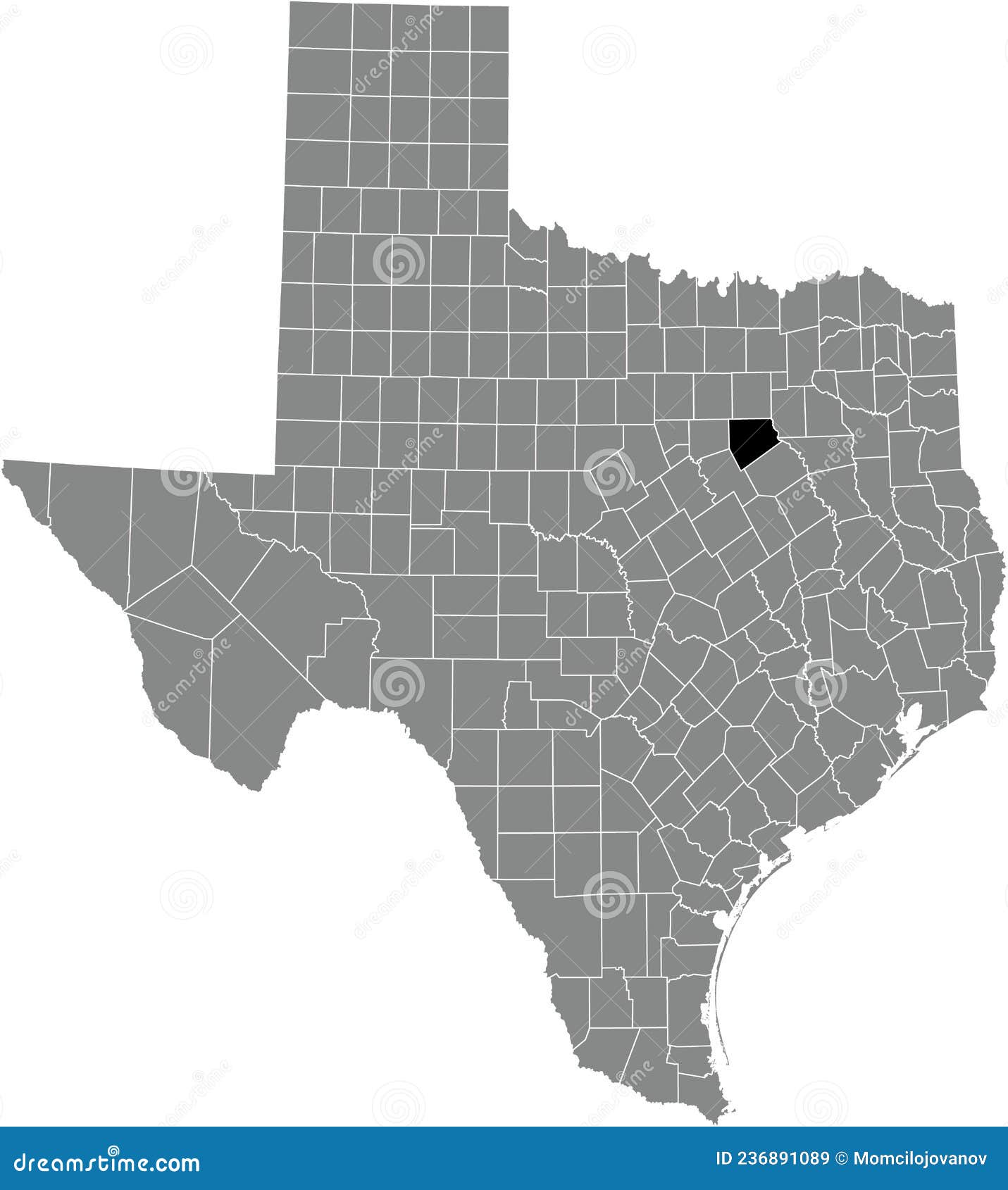 Location Map of the Ellis County of Texas, USA Stock Vector