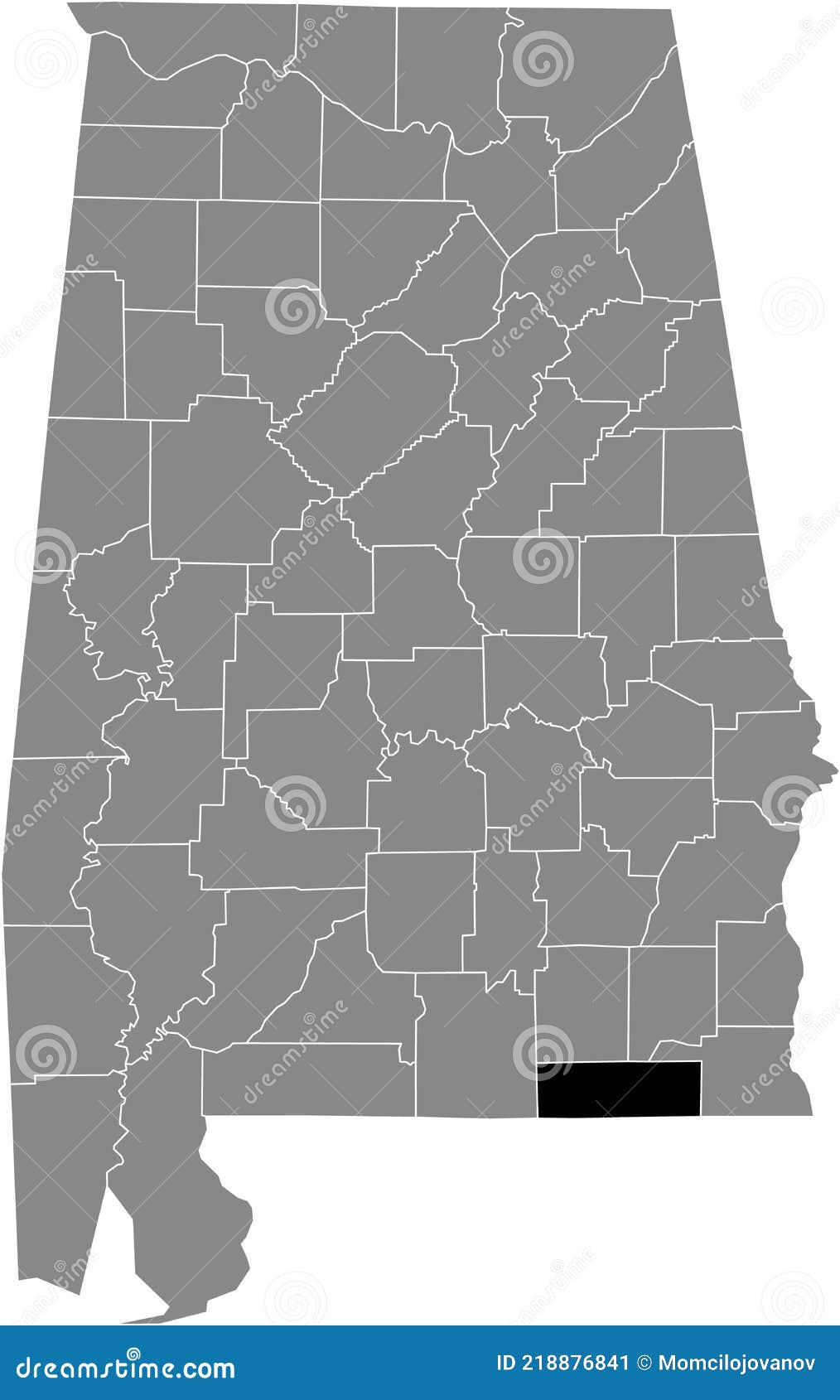 Location Map of the Geneva County of Alabama, USA Stock Vector ...