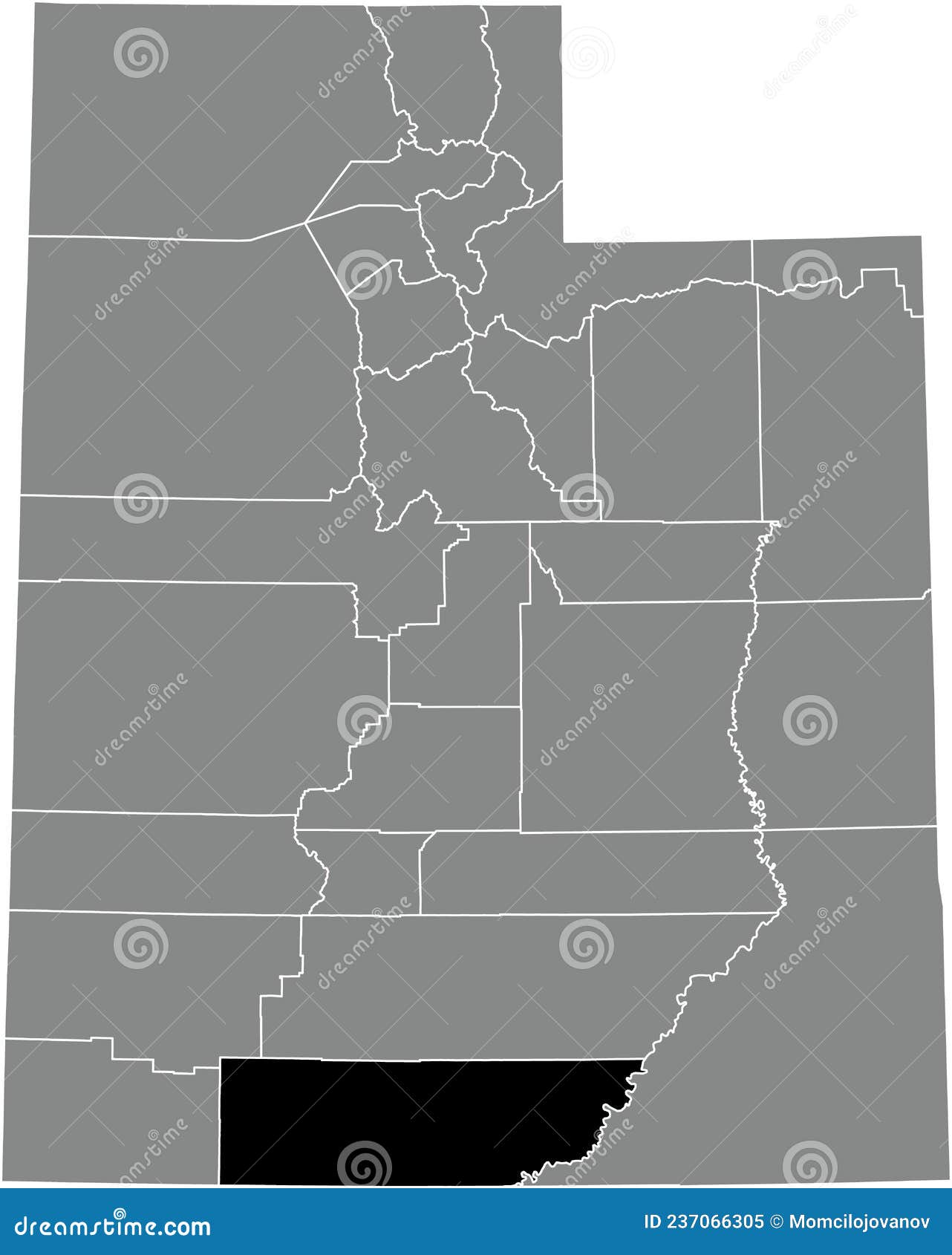 Location Map of the Kane County of Utah, USA Stock Vector Illustration of flag, cartography