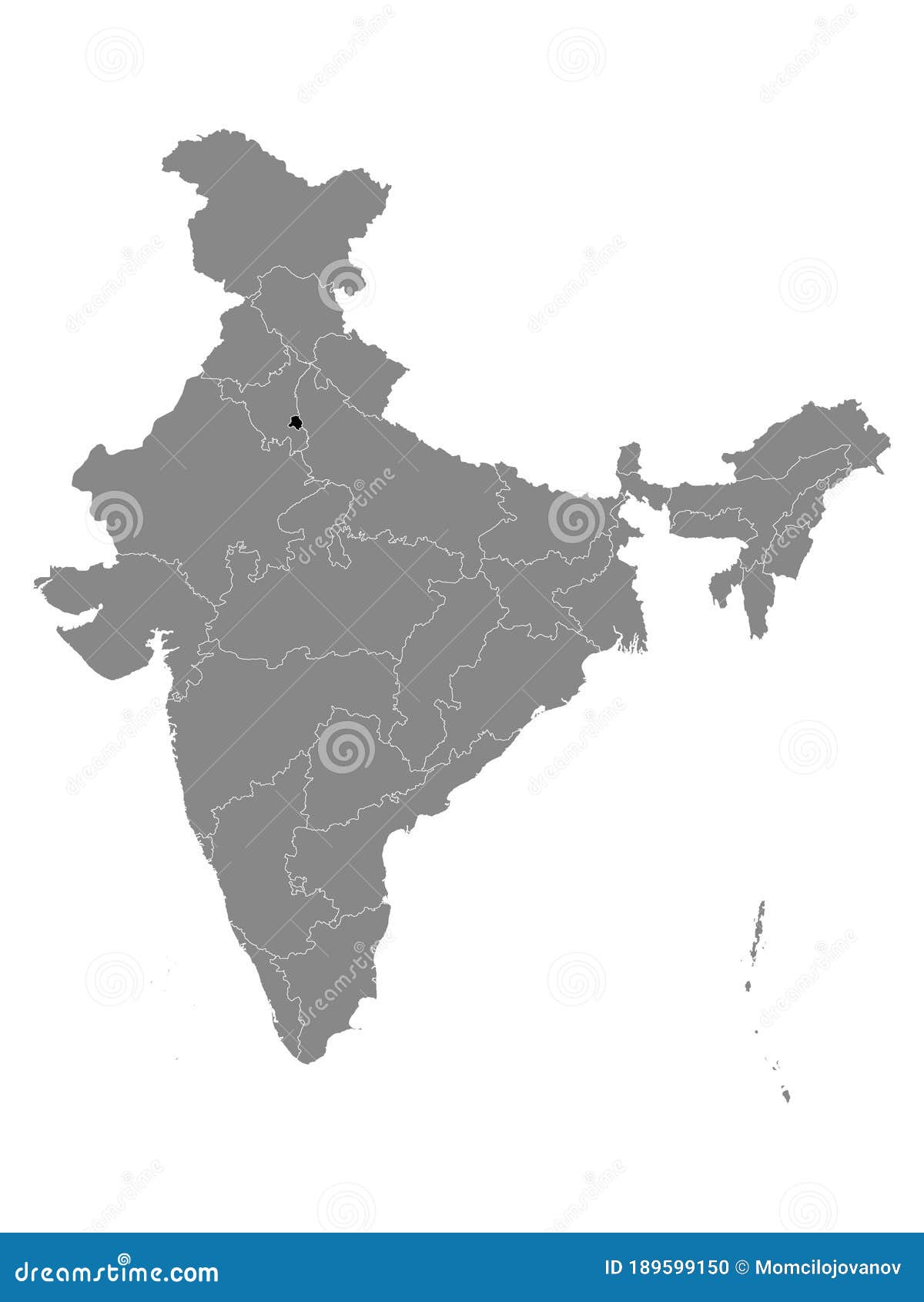 Location Map of National Capital Territory of Delhi Union Territory