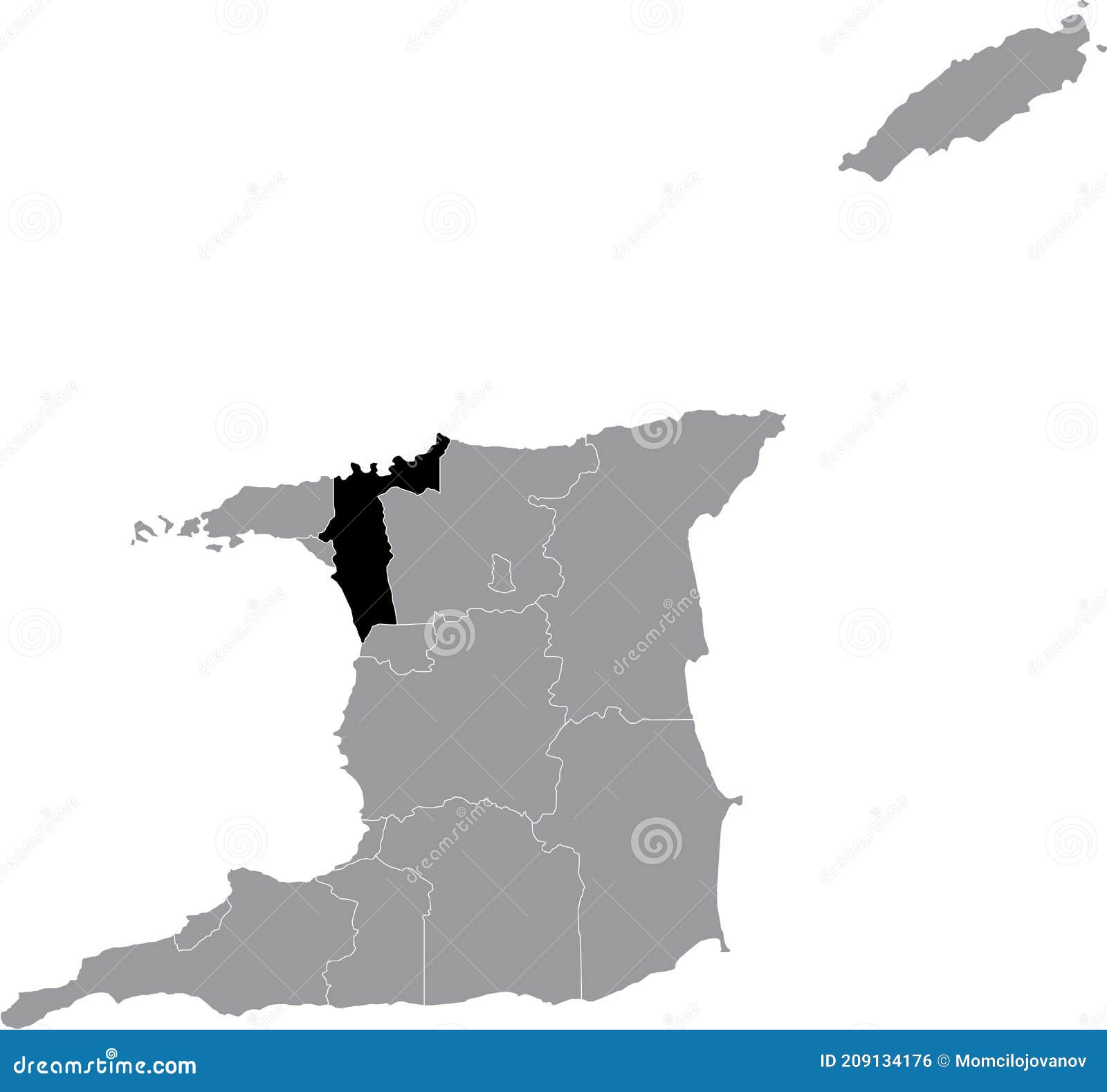 location map of san juanÃ¢â¬âlaventille region