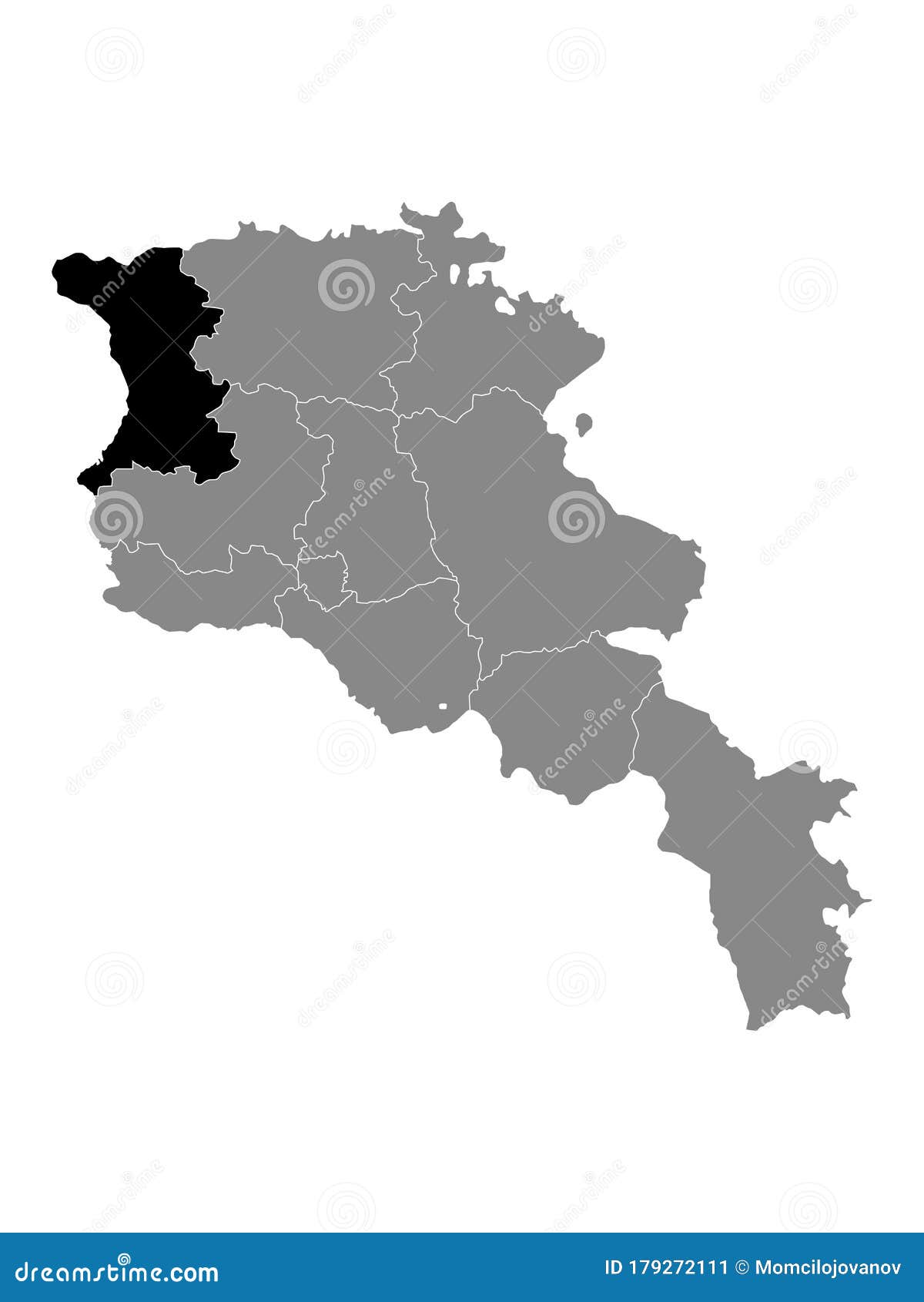 Grey Map of Armenia