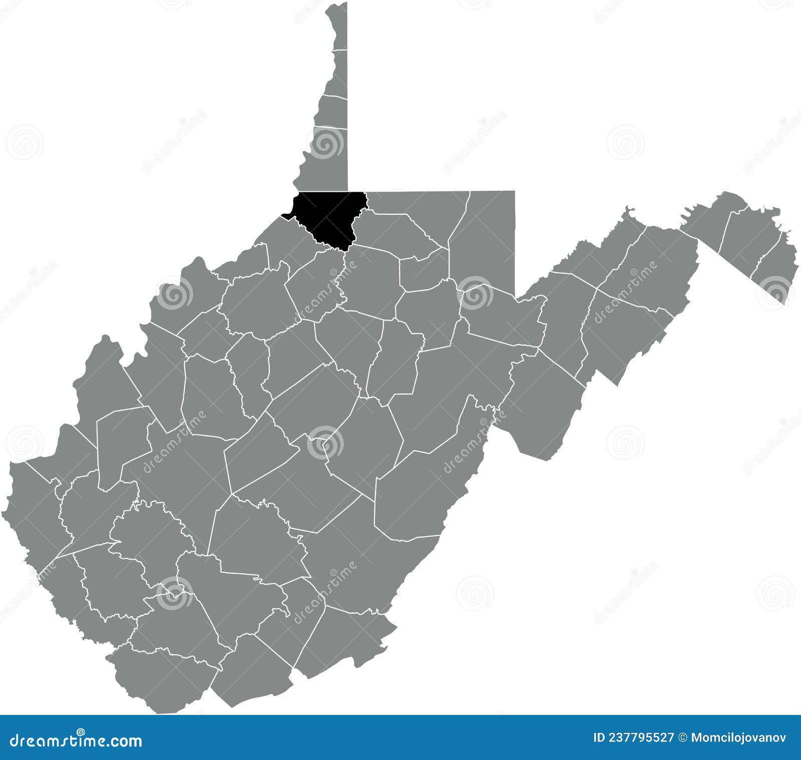 Wetzel County West Virginia Inmate Search Location Map of the Wetzel County of West Virginia, USA Stock Vector