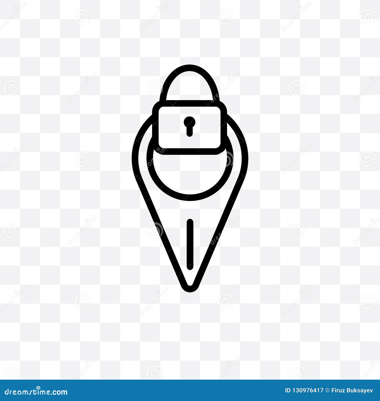 Location Off Vector Linear Icon Isolated on Transparent Background