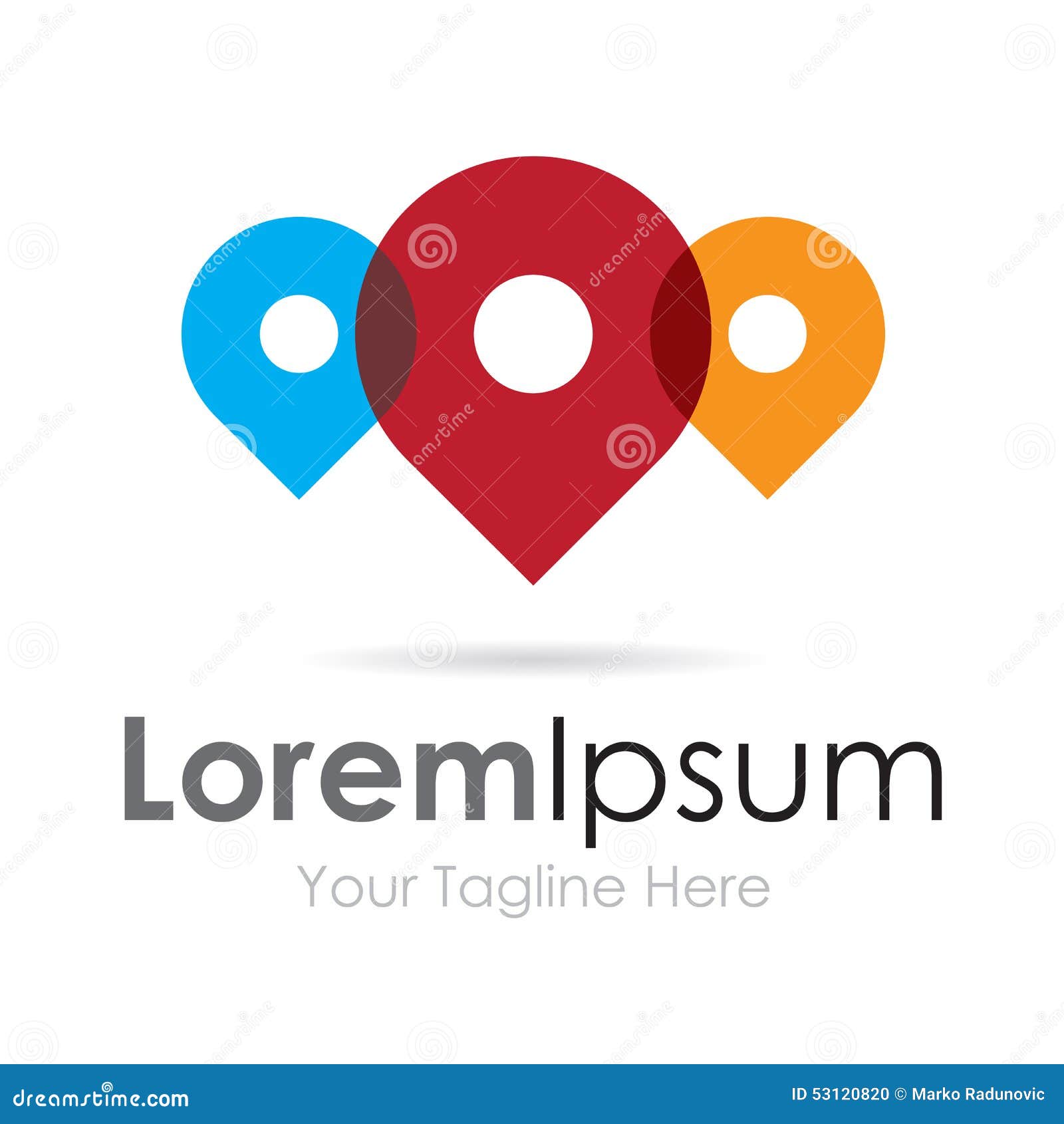 Location Pin Colorful And Fun Simple Business Icon Logo Stock