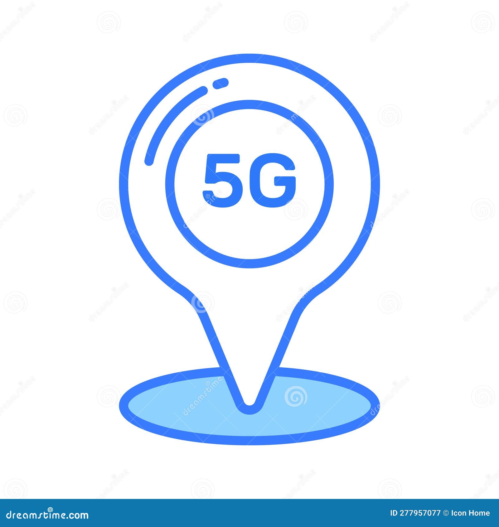 Location Pin with 5G Network Showing Concept Vector of 5G Network