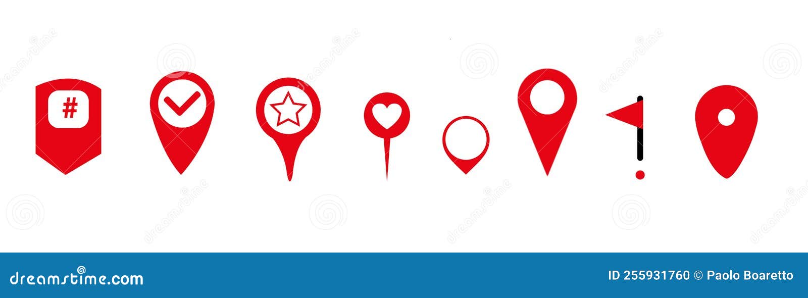 Location Pin Set. Map Pin, Pointer Stock Illustration Illustration of