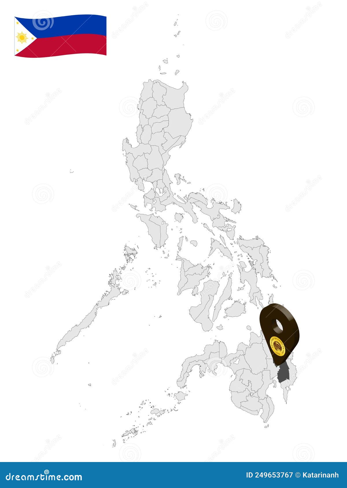 Location Province Of Davao De Oro On Map Philippines 3d Location Sign