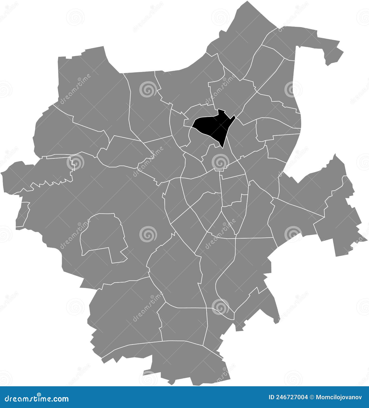 locator map of the gladbach district, mÃânchengladbach