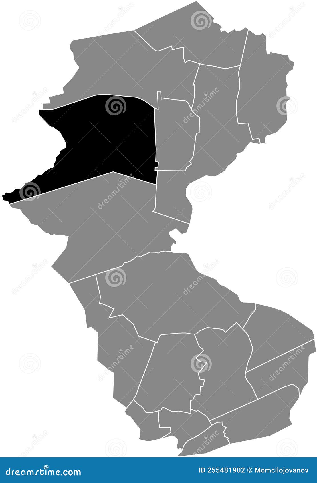 locator map of the holthausen district, bottrop