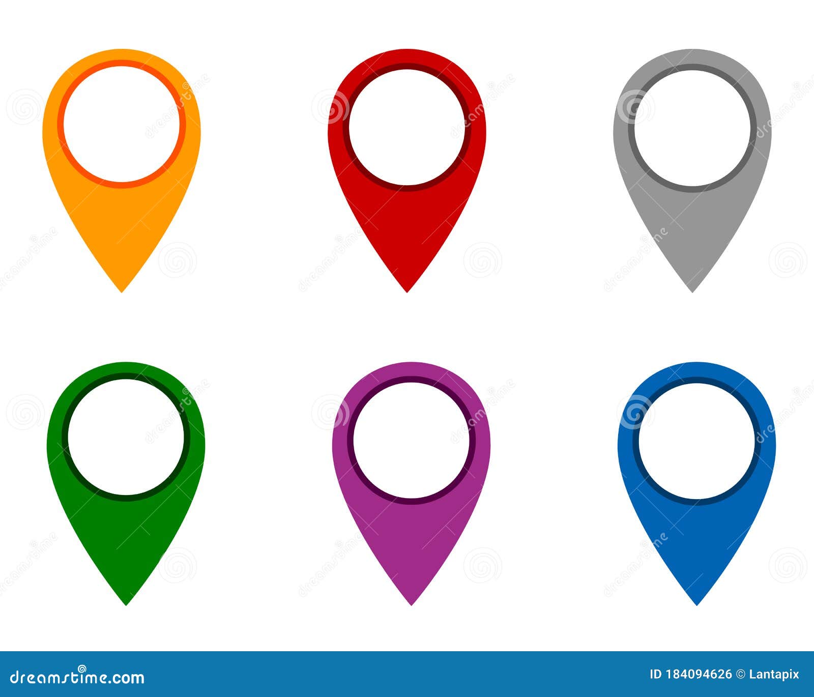 locator pins in various colors