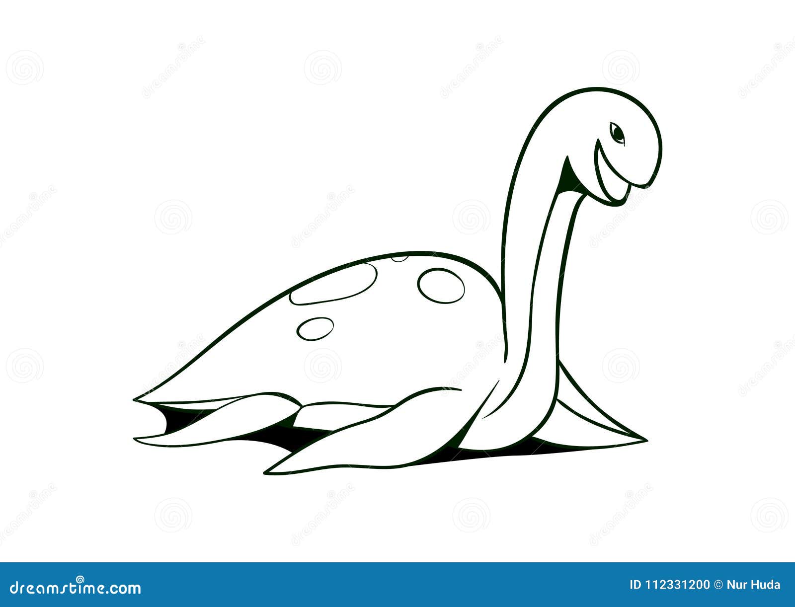 Loch Ness Monster Doodle Icon Vector Stock Illustration - Illustration
