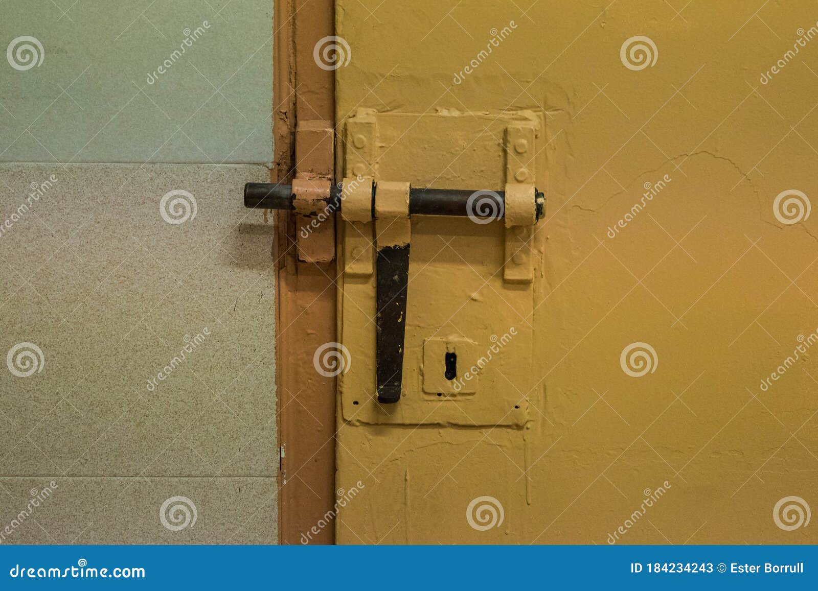 lock on cell doors at the prision la model in barcelona