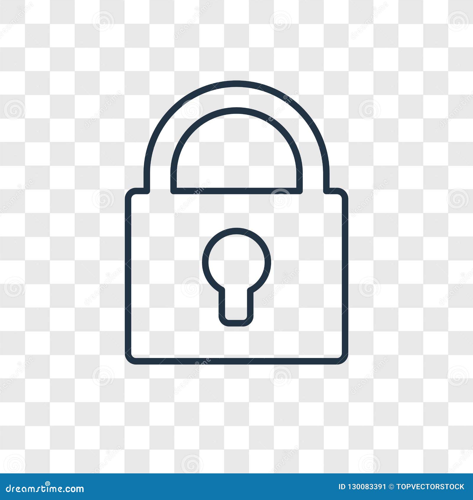 Lock Concept Vector Linear Icon Isolated on Transparent Background