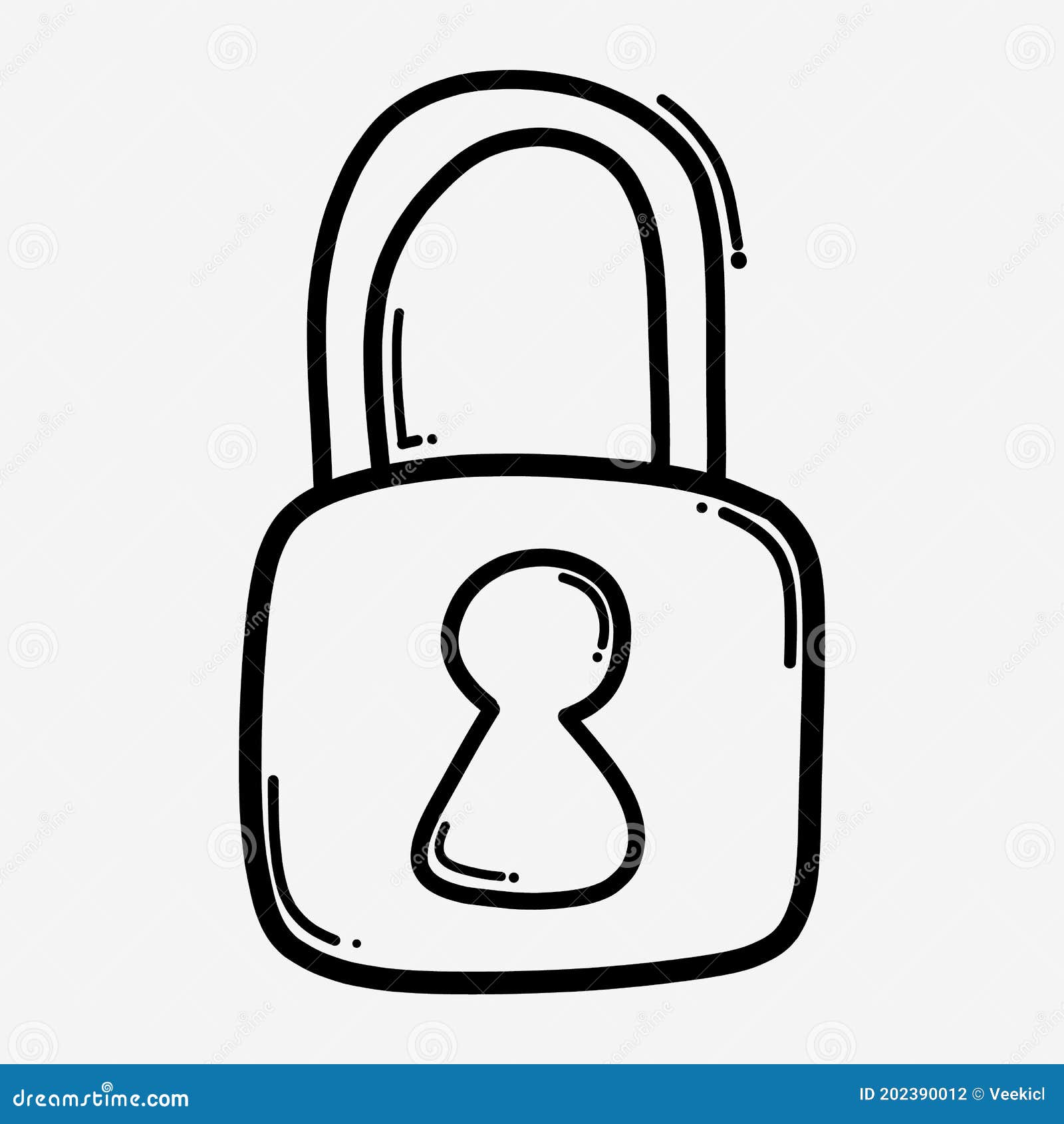 Hand drawings a lock and keys Royalty Free Vector Image