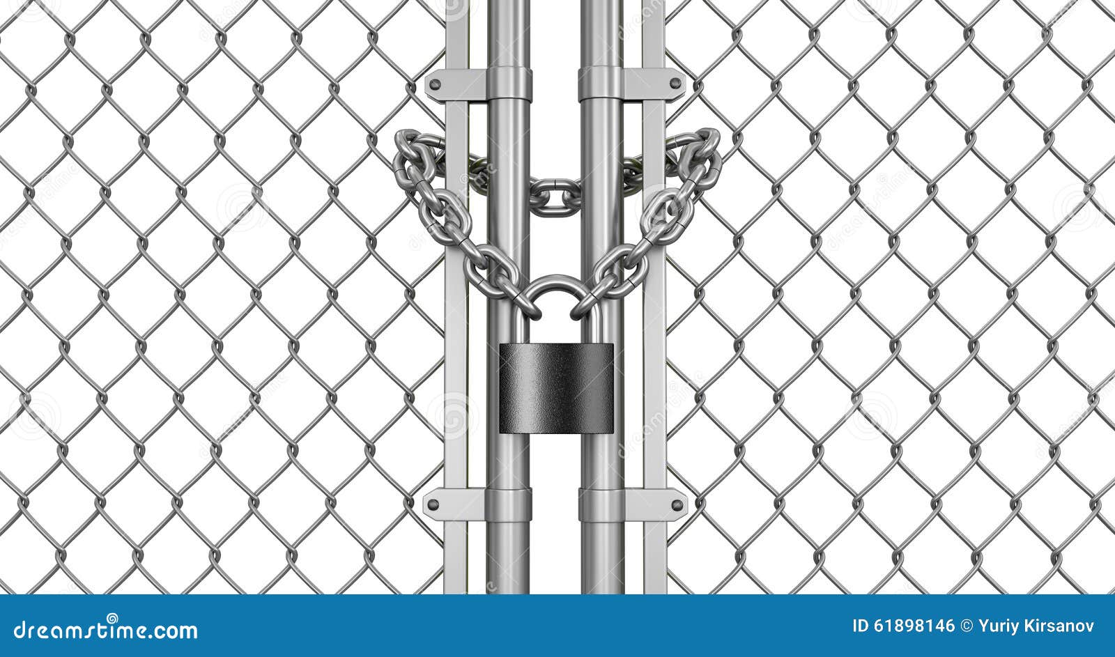 Lock on Fence (clipping Path Included) Stock Illustration