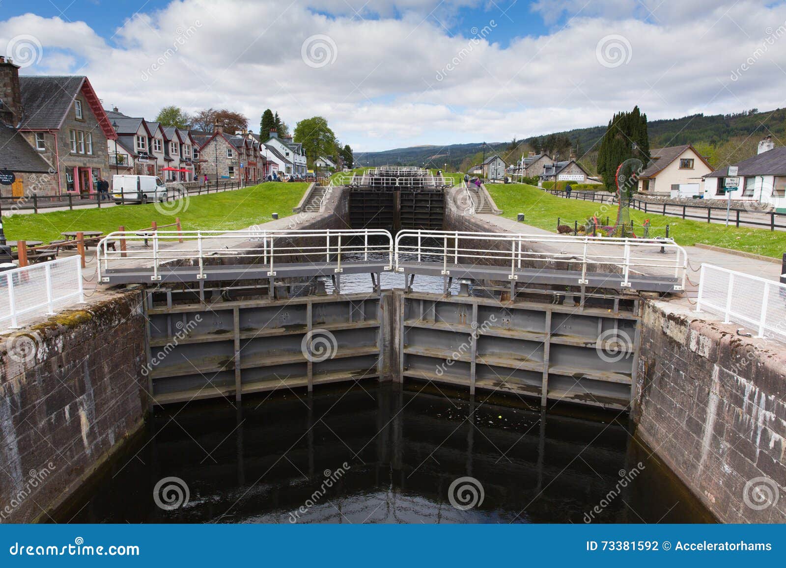Canal Lock And Bridge In United Kingdom Stock Image ...
